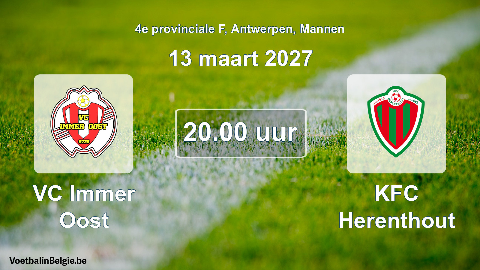 Geplande wedstrijd mannenvoetbal: VC Immer Oost - KFC Herenthout (13 maart 2027)