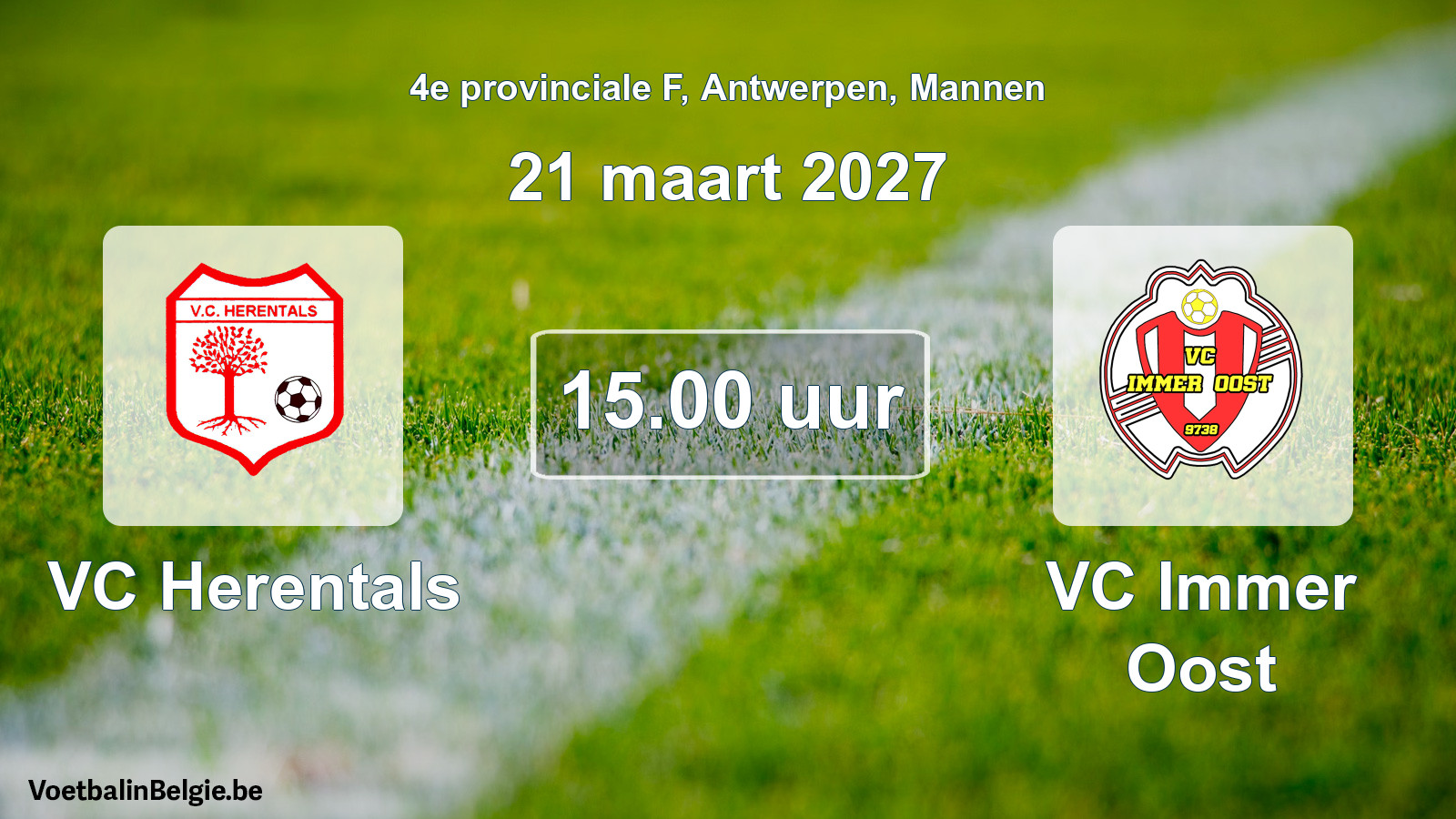 Geplande wedstrijd mannenvoetbal: VC Herentals - VC Immer Oost (21 maart 2027)