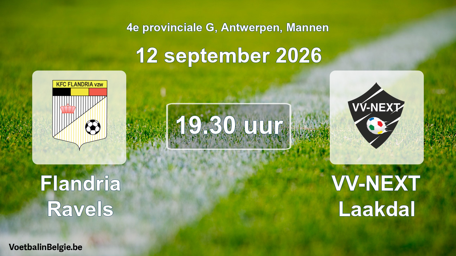 Geplande wedstrijd mannenvoetbal: Flandria Ravels - VV-NEXT Laakdal (12 september 2026)