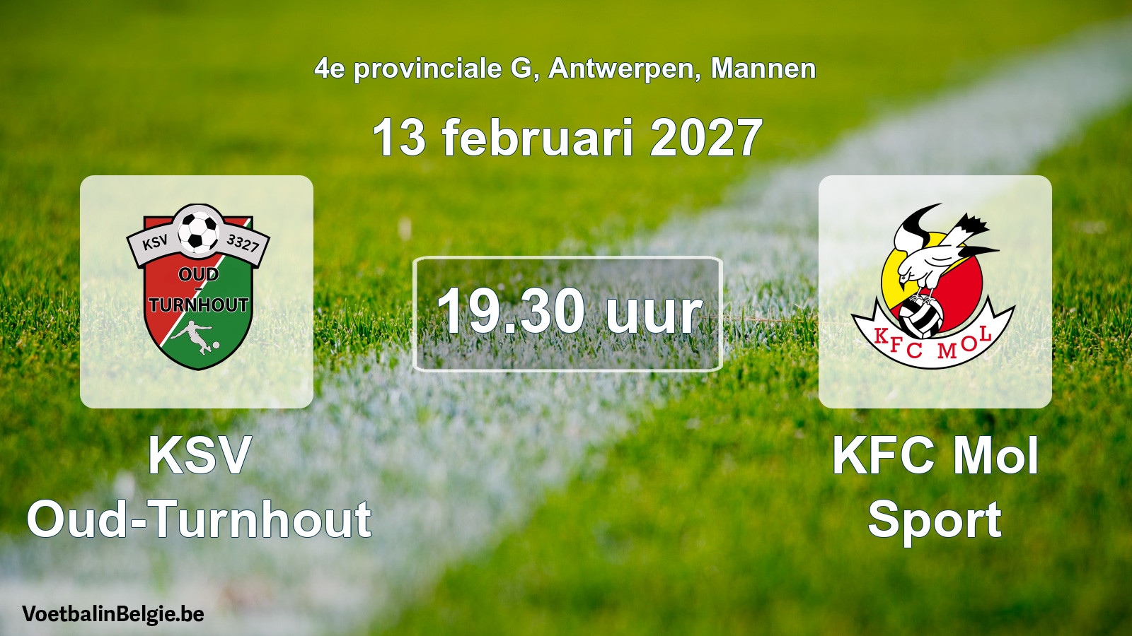 Geplande wedstrijd mannenvoetbal: KSV Oud-Turnhout - KFC Mol Sport (13 februari 2027)