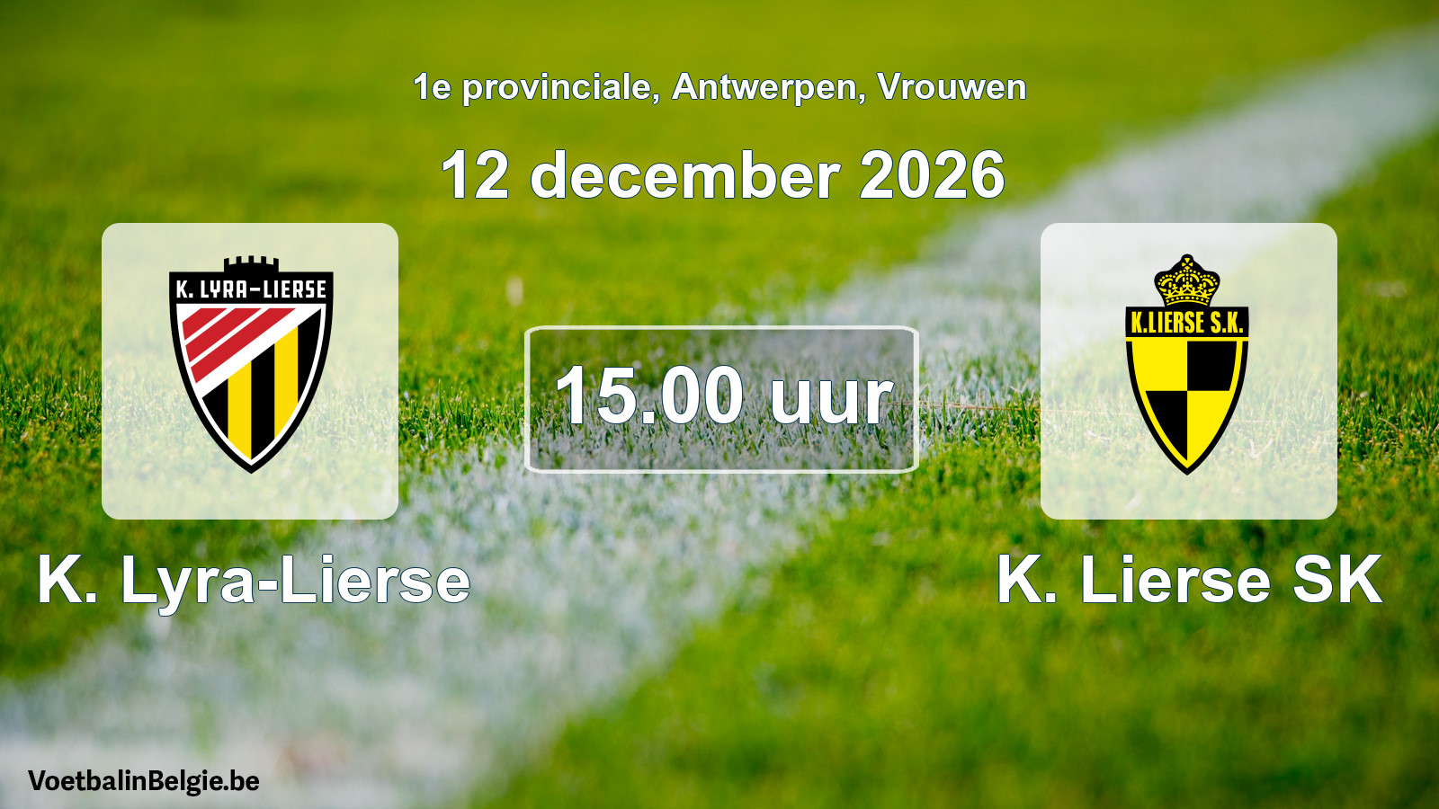 Geplande wedstrijd vrouwenvoetbal: K. Lyra-Lierse - K. Lierse SK (12 december 2026)
