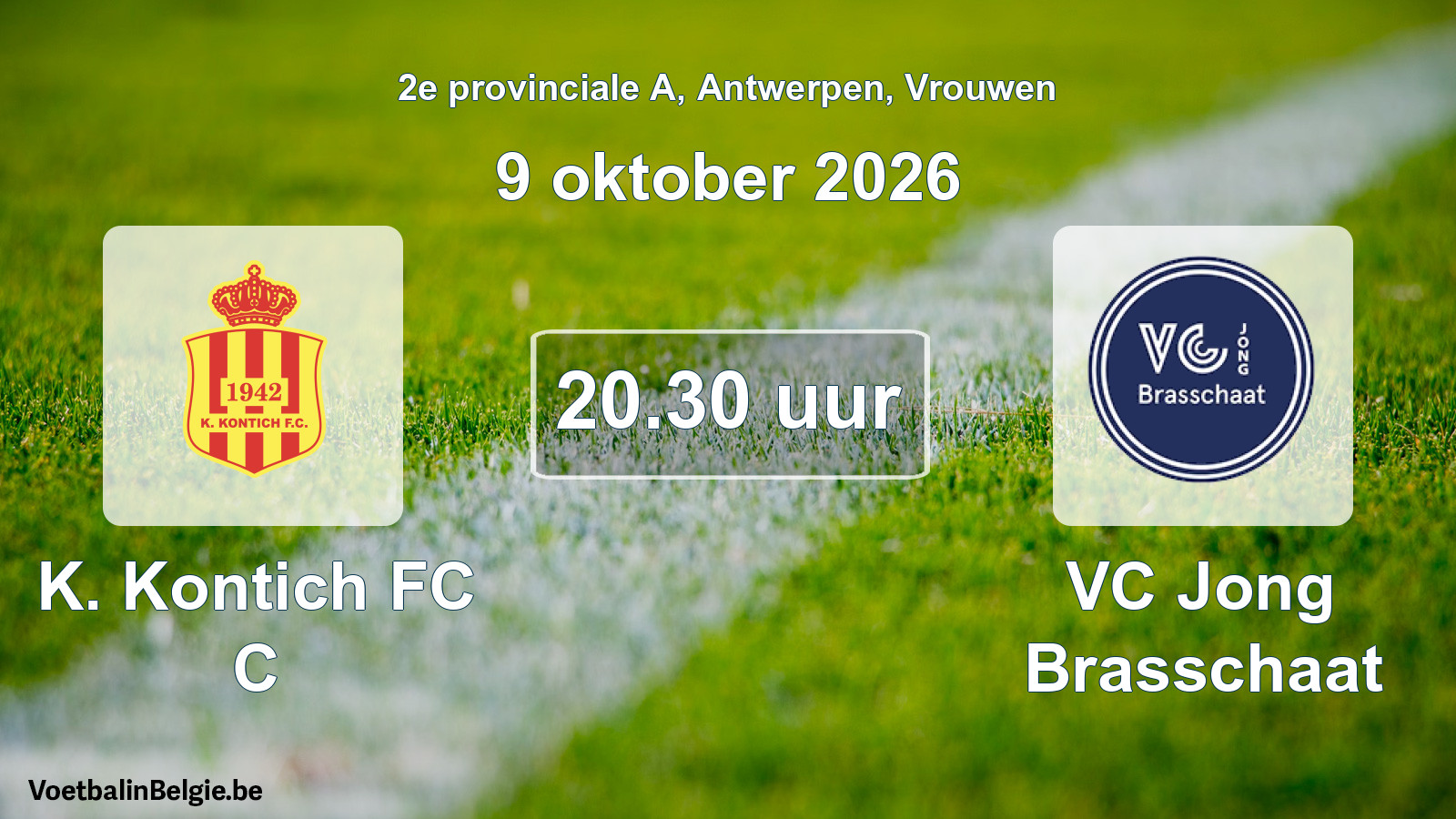 Geplande wedstrijd vrouwenvoetbal: K. Kontich FC C - VC Jong Brasschaat (9 oktober 2026)