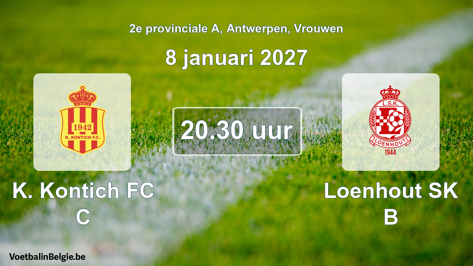 Geplande wedstrijd vrouwenvoetbal: K. Kontich FC C - Loenhout SK B (8 januari 2027)