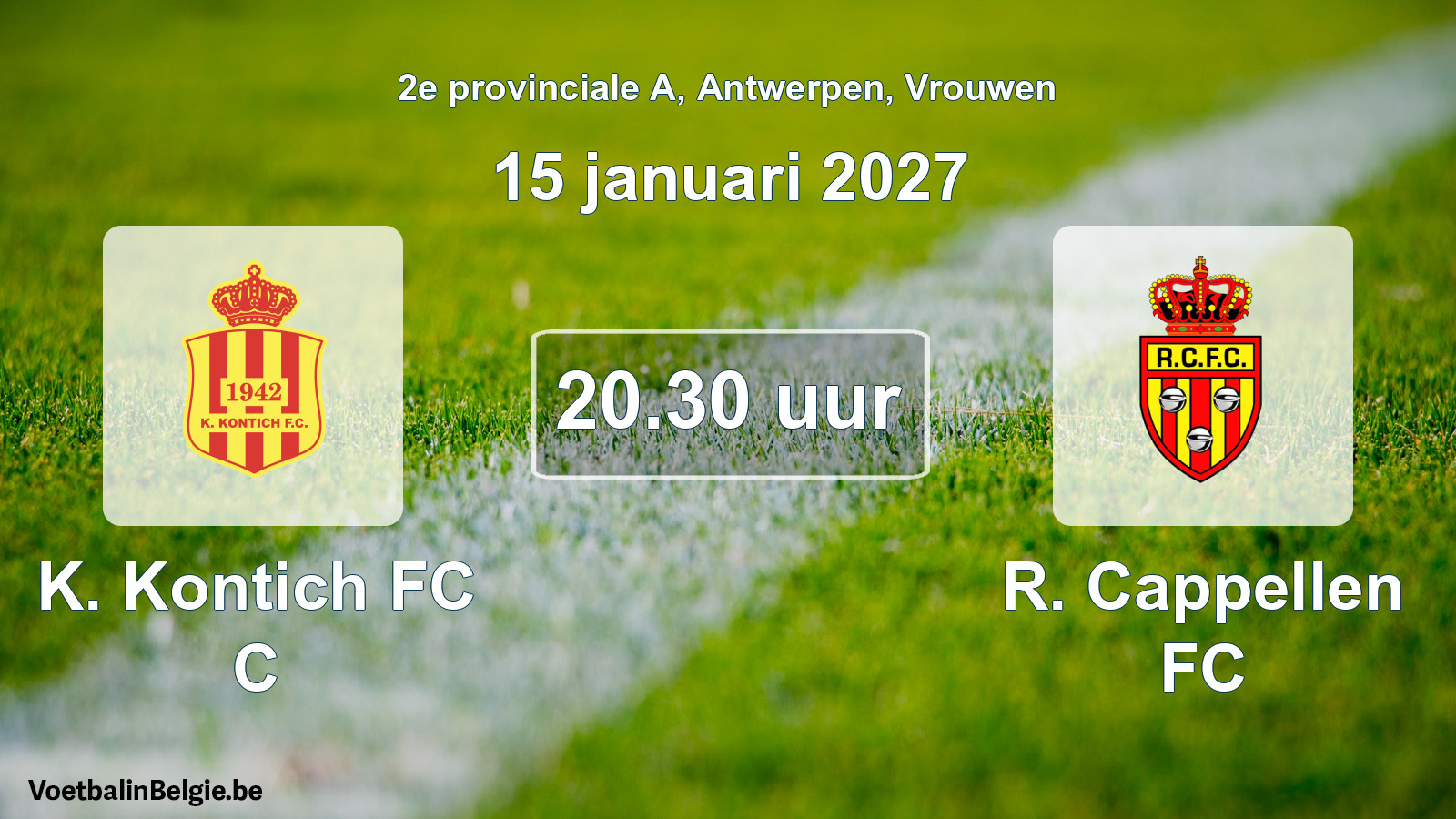 Geplande wedstrijd vrouwenvoetbal: K. Kontich FC C - R. Cappellen FC (15 januari 2027)