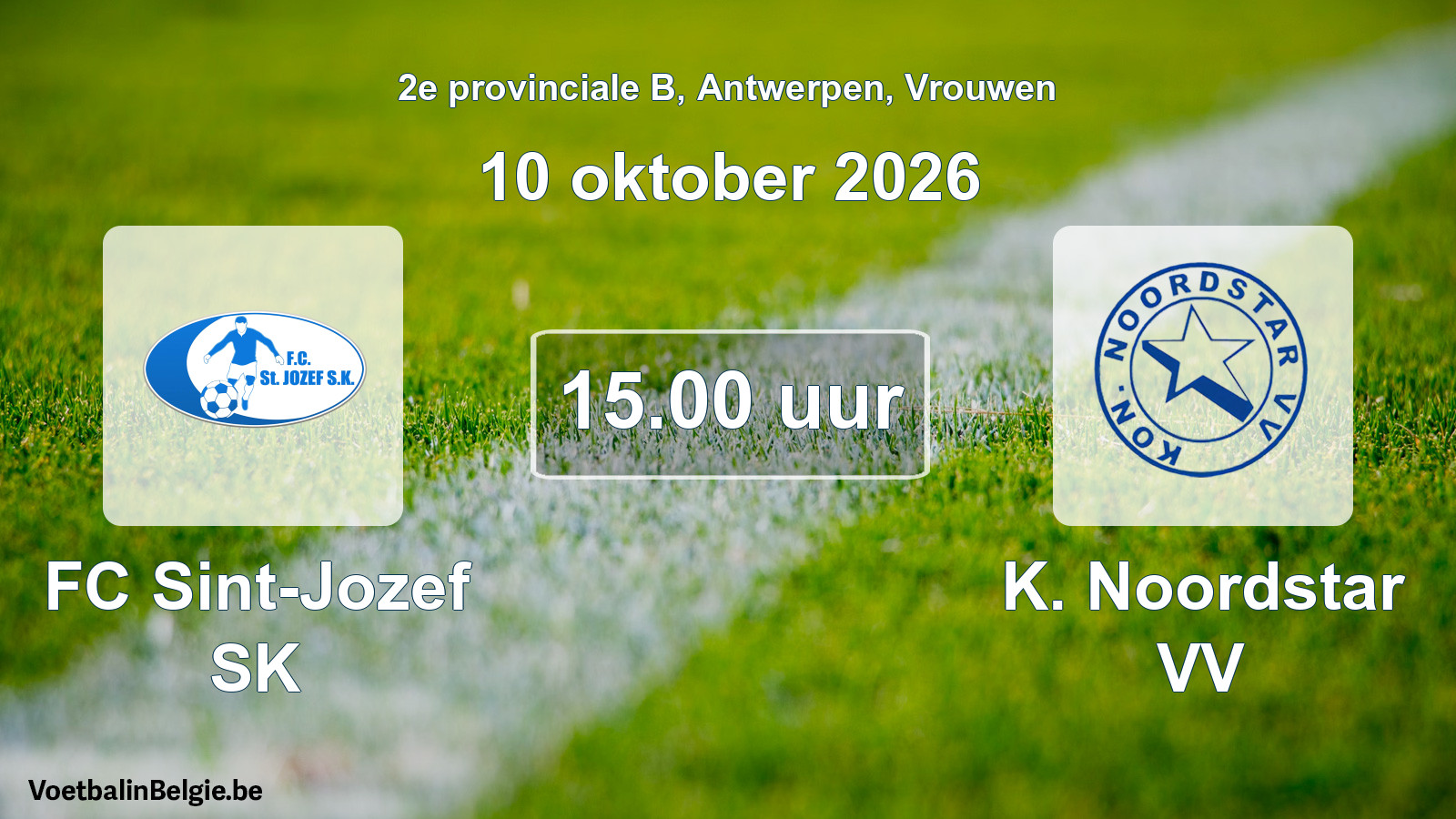 Geplande wedstrijd vrouwenvoetbal: FC Sint-Jozef SK - K. Noordstar VV (10 oktober 2026)