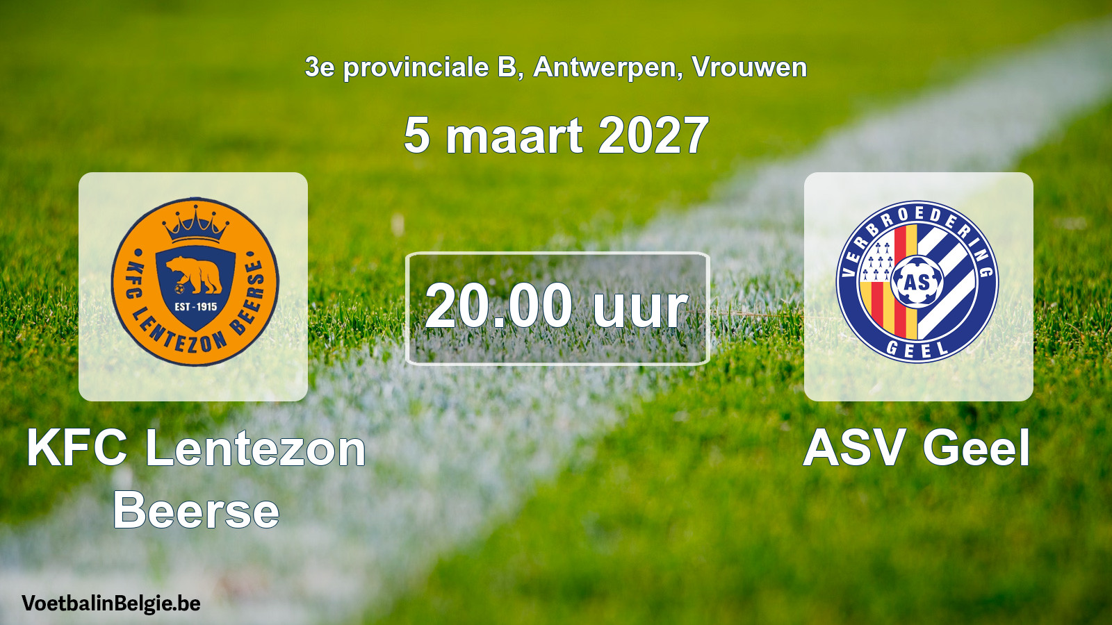Geplande wedstrijd vrouwenvoetbal: KFC Lentezon Beerse - ASV Geel (5 maart 2027)