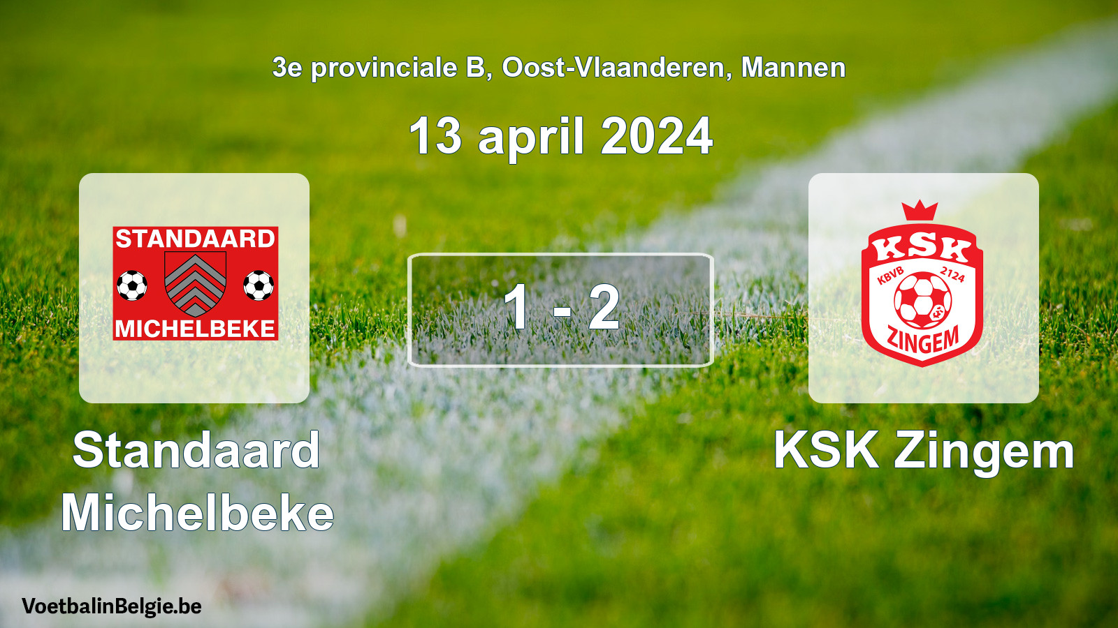 Gespeelde wedstrijd mannenvoetbal: Standaard Michelbeke - KSK Zingem 1 - 2 (13 april 2024)