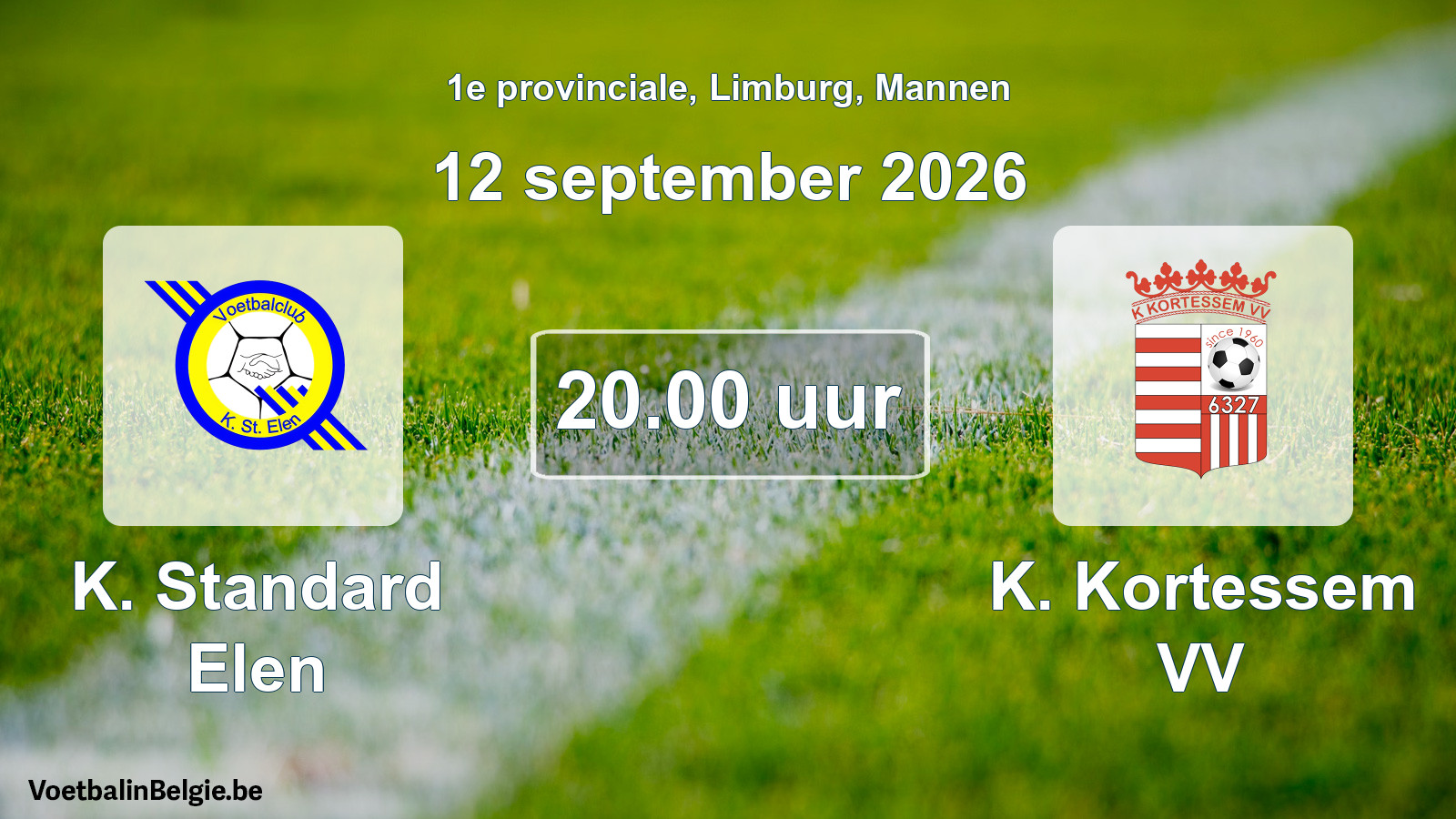 Scheduled match men football: K. Standard Elen - K. Kortessem VV (12 September 2026)
