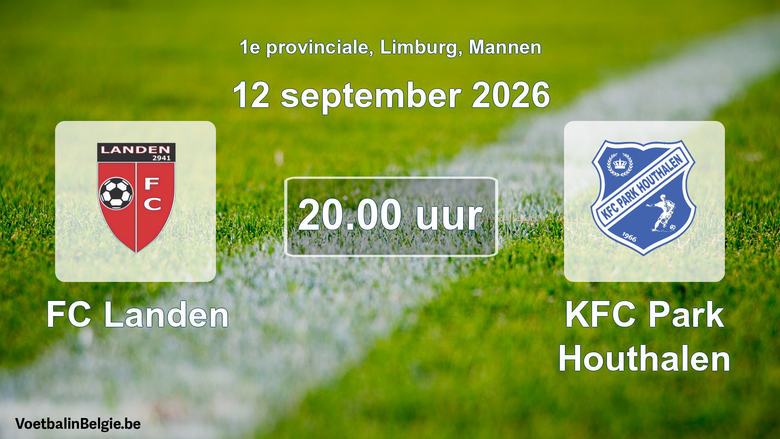Geplande wedstrijd mannenvoetbal: FC Landen - KFC Park Houthalen (12 september 2026)