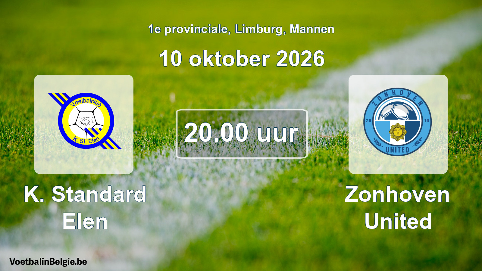 Geplande wedstrijd mannenvoetbal: K. Standard Elen - Zonhoven United (10 oktober 2026)