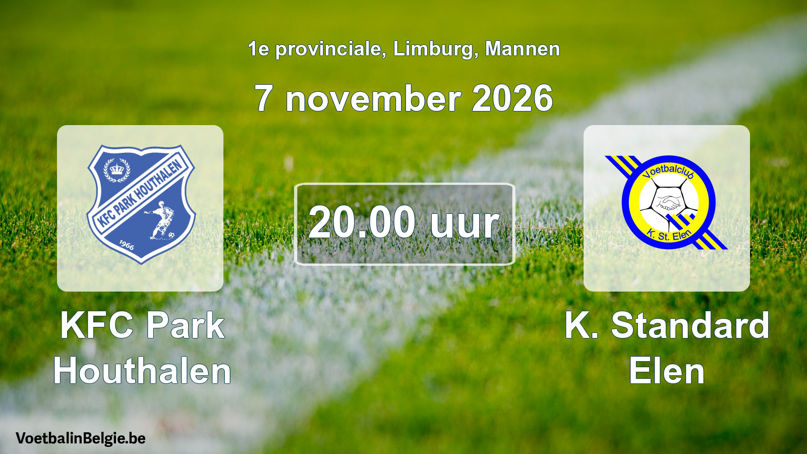 Geplande wedstrijd mannenvoetbal: KFC Park Houthalen - K. Standard Elen (7 november 2026)