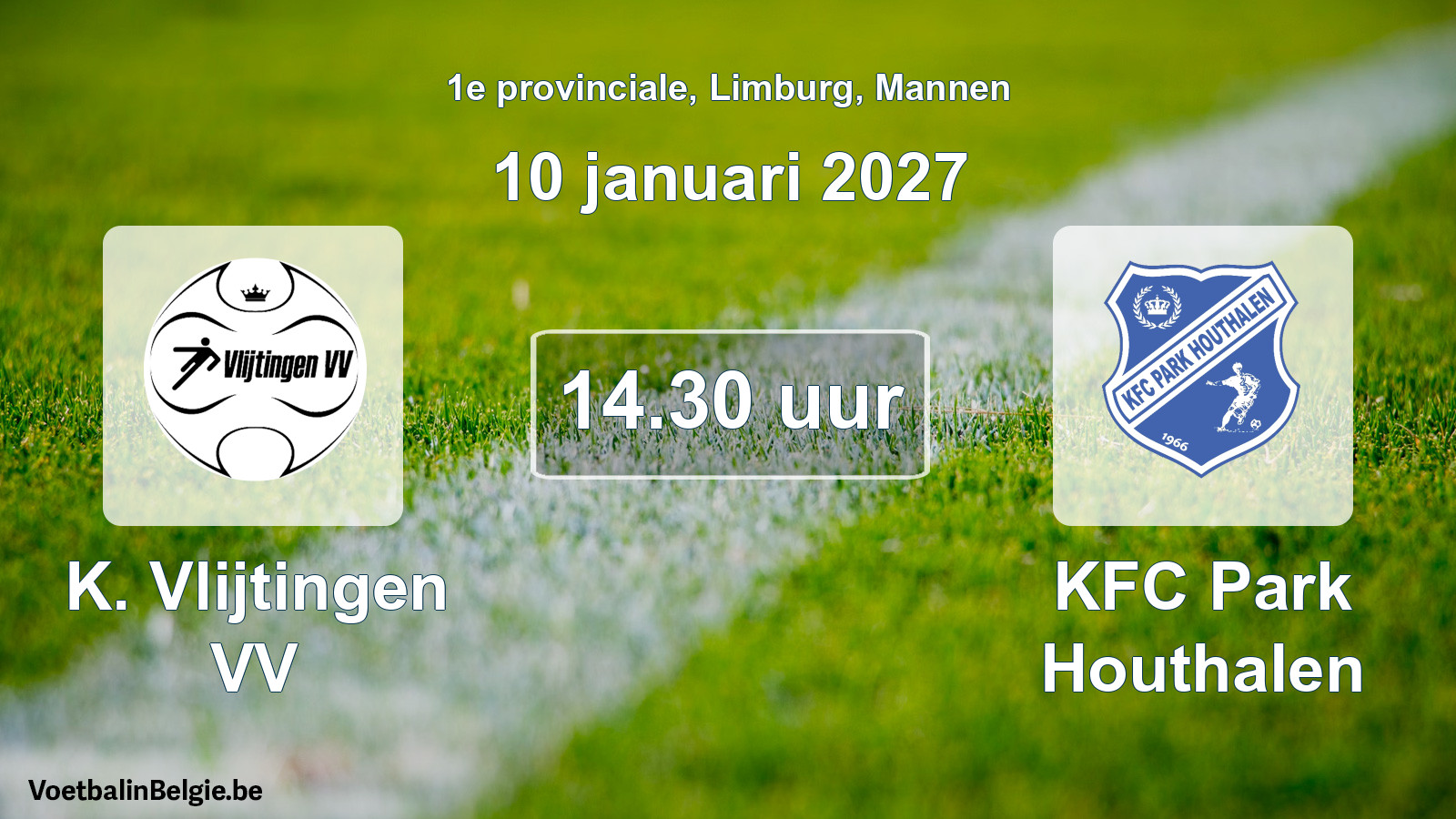 Geplande wedstrijd mannenvoetbal: K. Vlijtingen VV - KFC Park Houthalen (10 januari 2027)