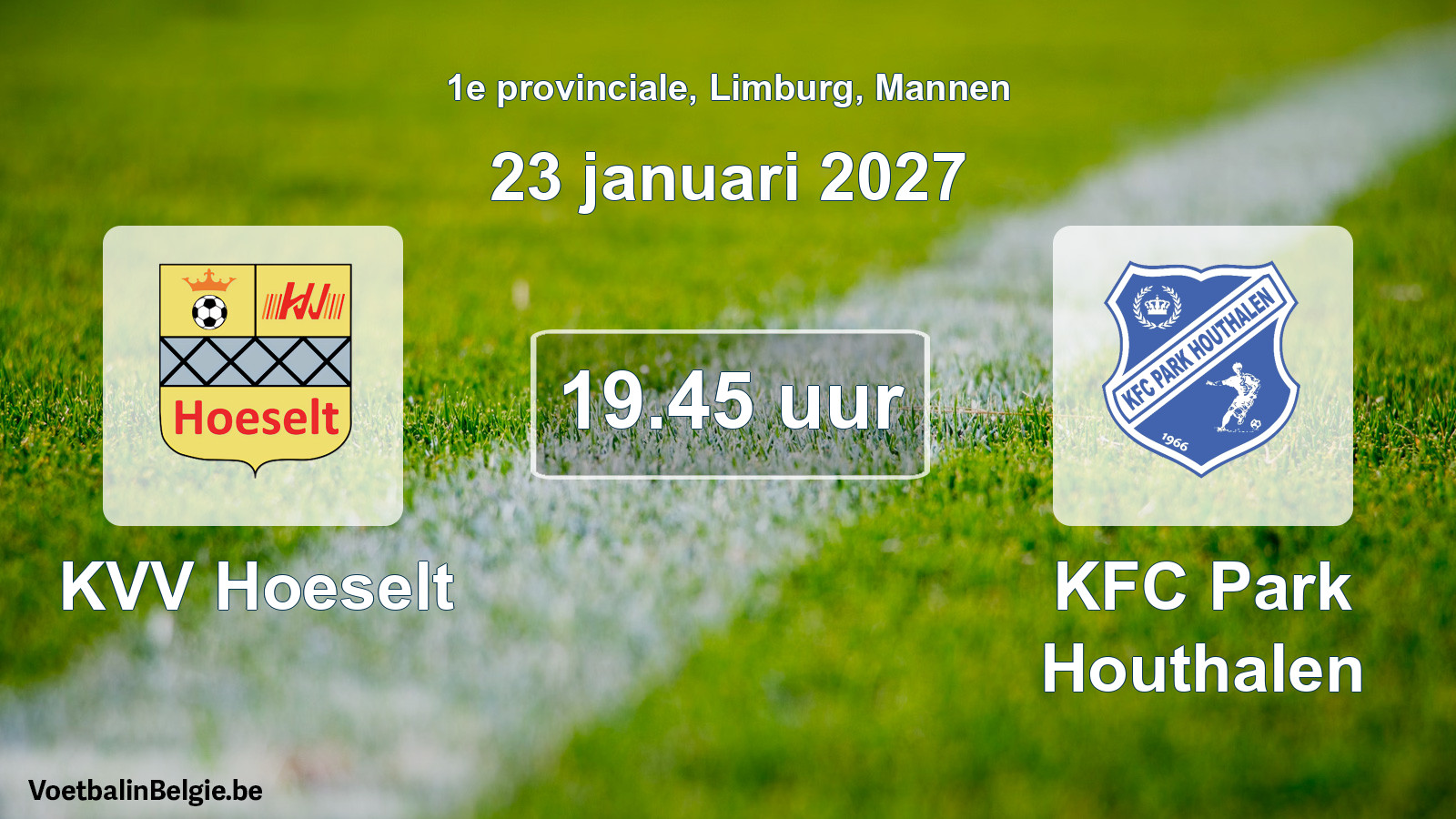Geplande wedstrijd mannenvoetbal: KVV Hoeselt - KFC Park Houthalen (23 januari 2027)