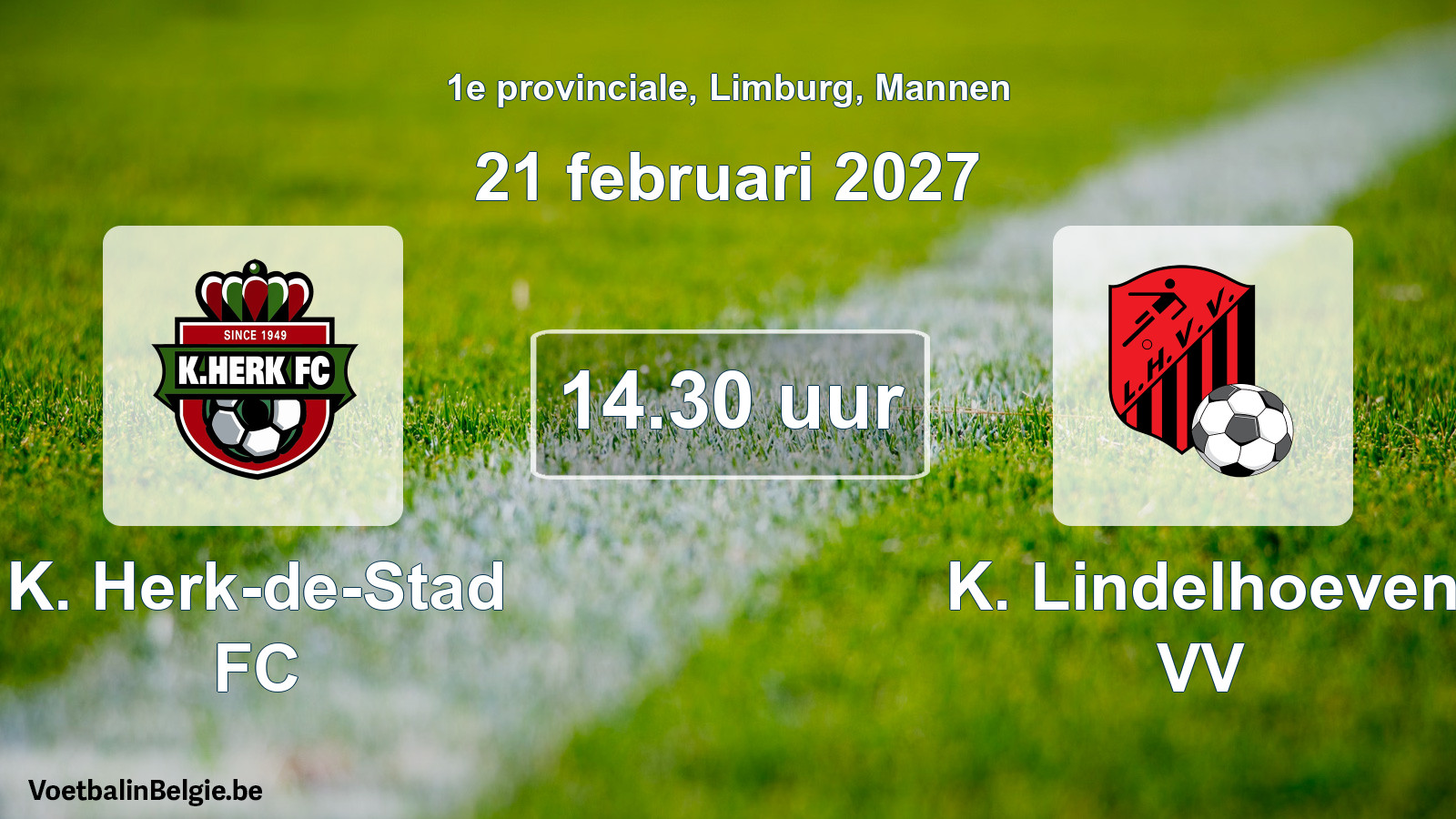 Geplantes Spiel männer-Fußball: K. Herk-de-Stad FC - K. Lindelhoeven VV (21 Februar 2027)