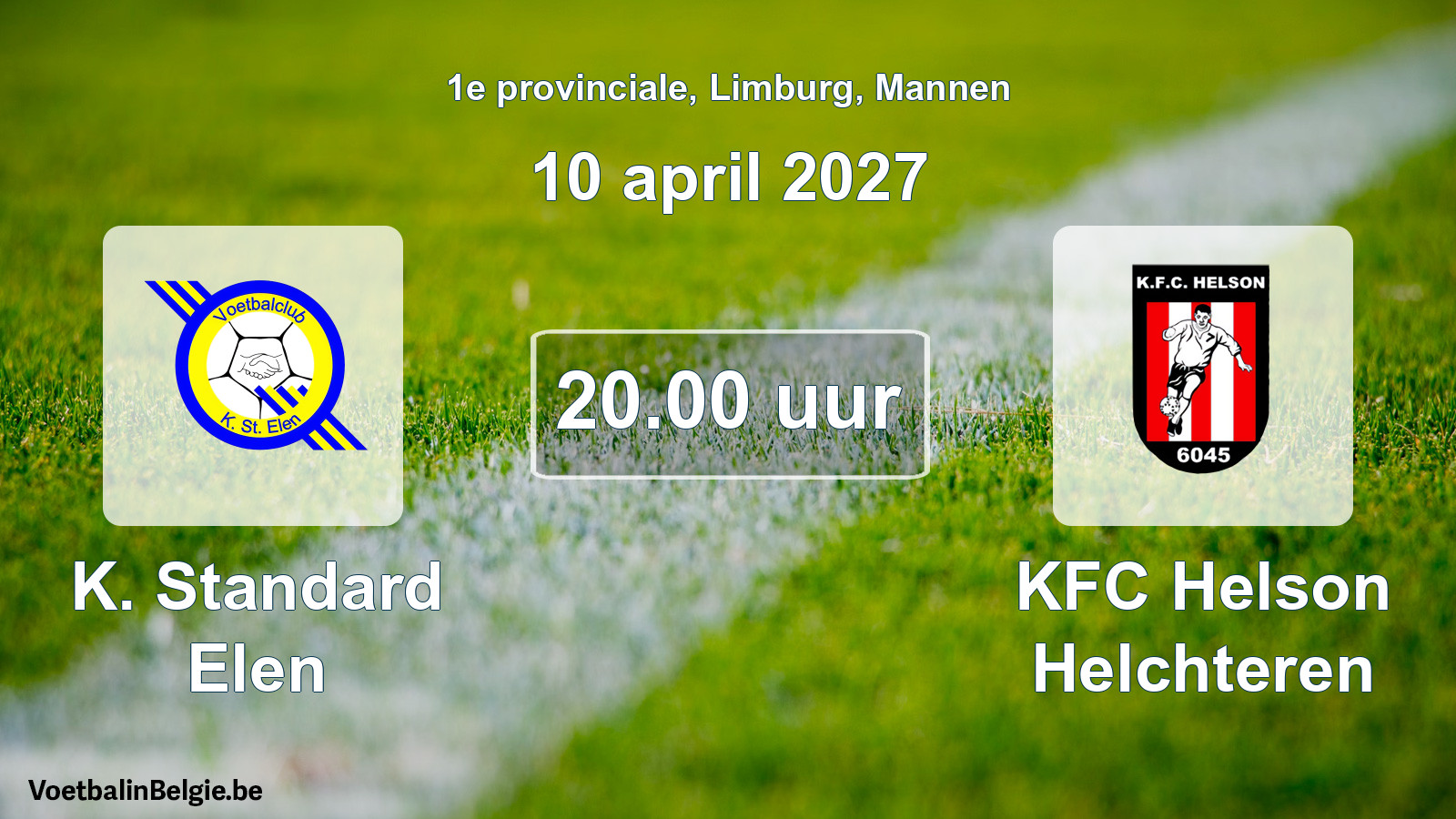 Geplande wedstrijd mannenvoetbal: K. Standard Elen - KFC Helson Helchteren (10 april 2027)