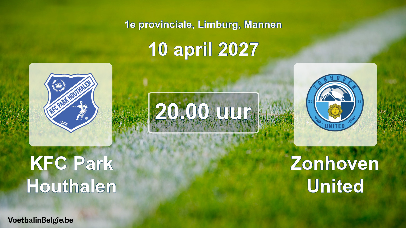 Geplande wedstrijd mannenvoetbal: KFC Park Houthalen - Zonhoven United (10 april 2027)