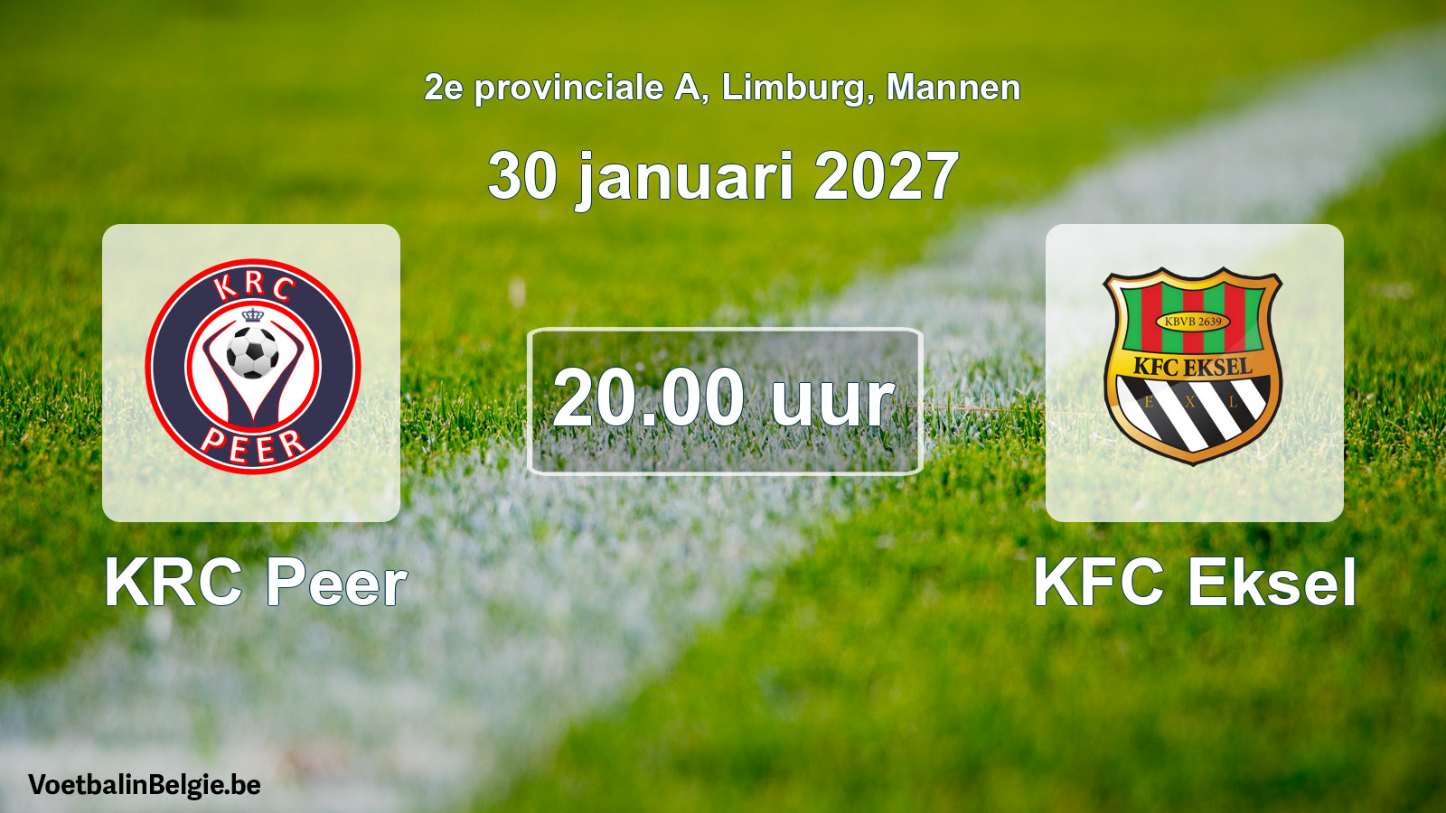 Geplande wedstrijd mannenvoetbal: KRC Peer - KFC Eksel (30 januari 2027)