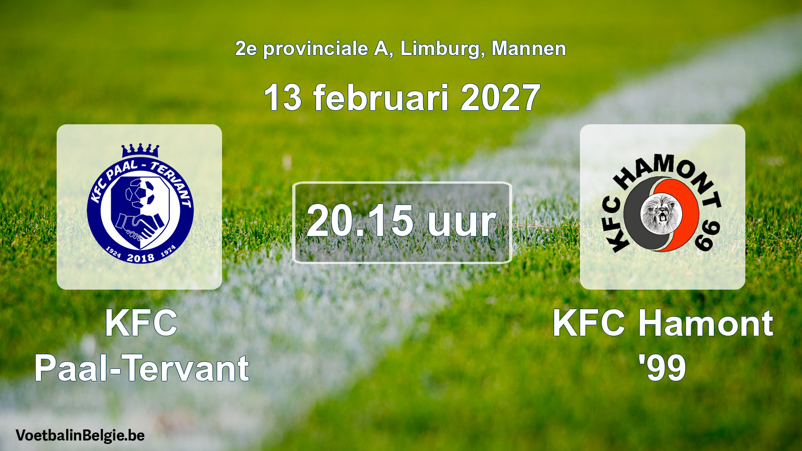 Geplande wedstrijd mannenvoetbal: KFC Paal-Tervant - KFC Hamont '99 (13 februari 2027)