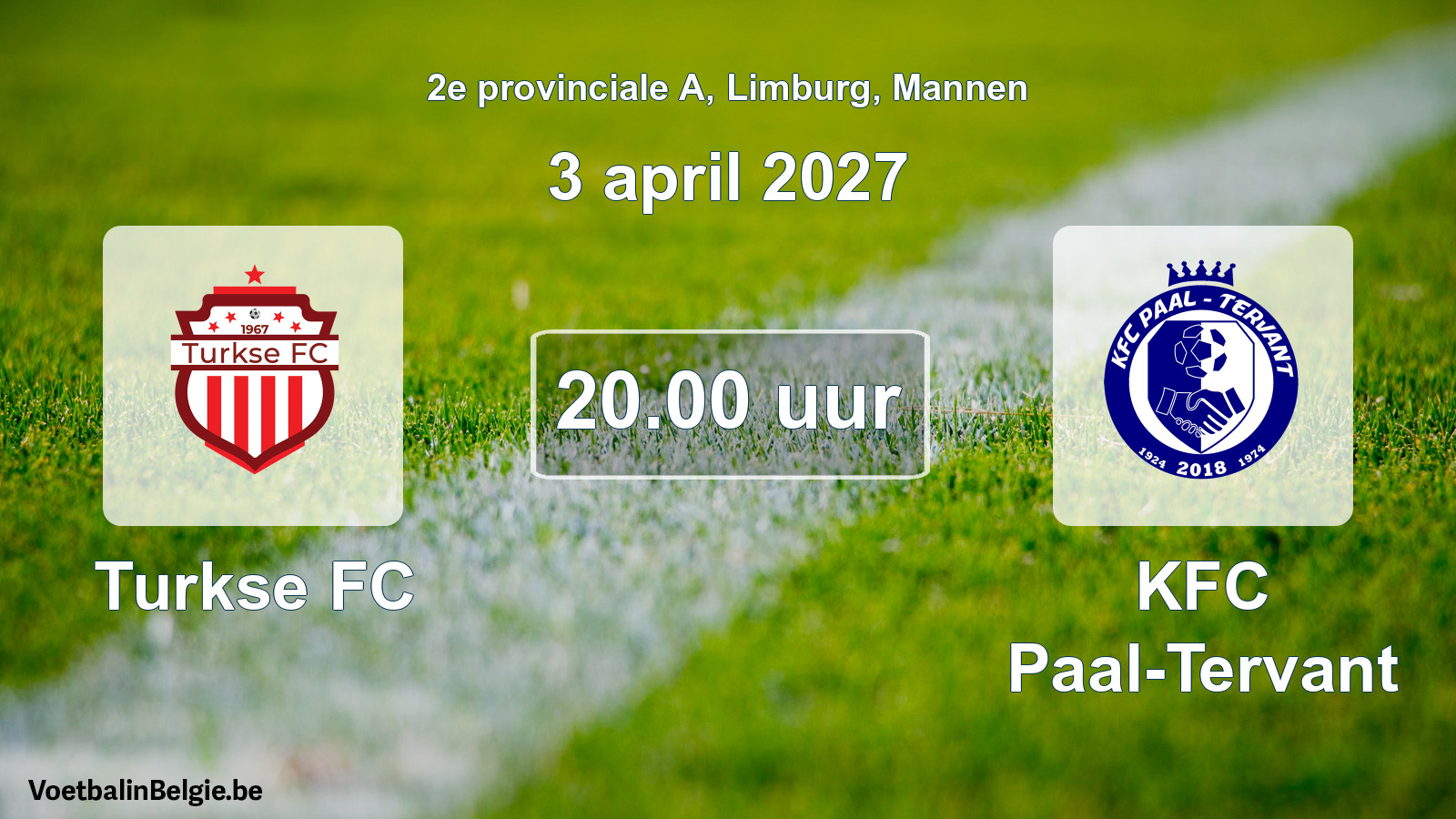 Geplande wedstrijd mannenvoetbal: Turkse FC - KFC Paal-Tervant (3 april 2027)