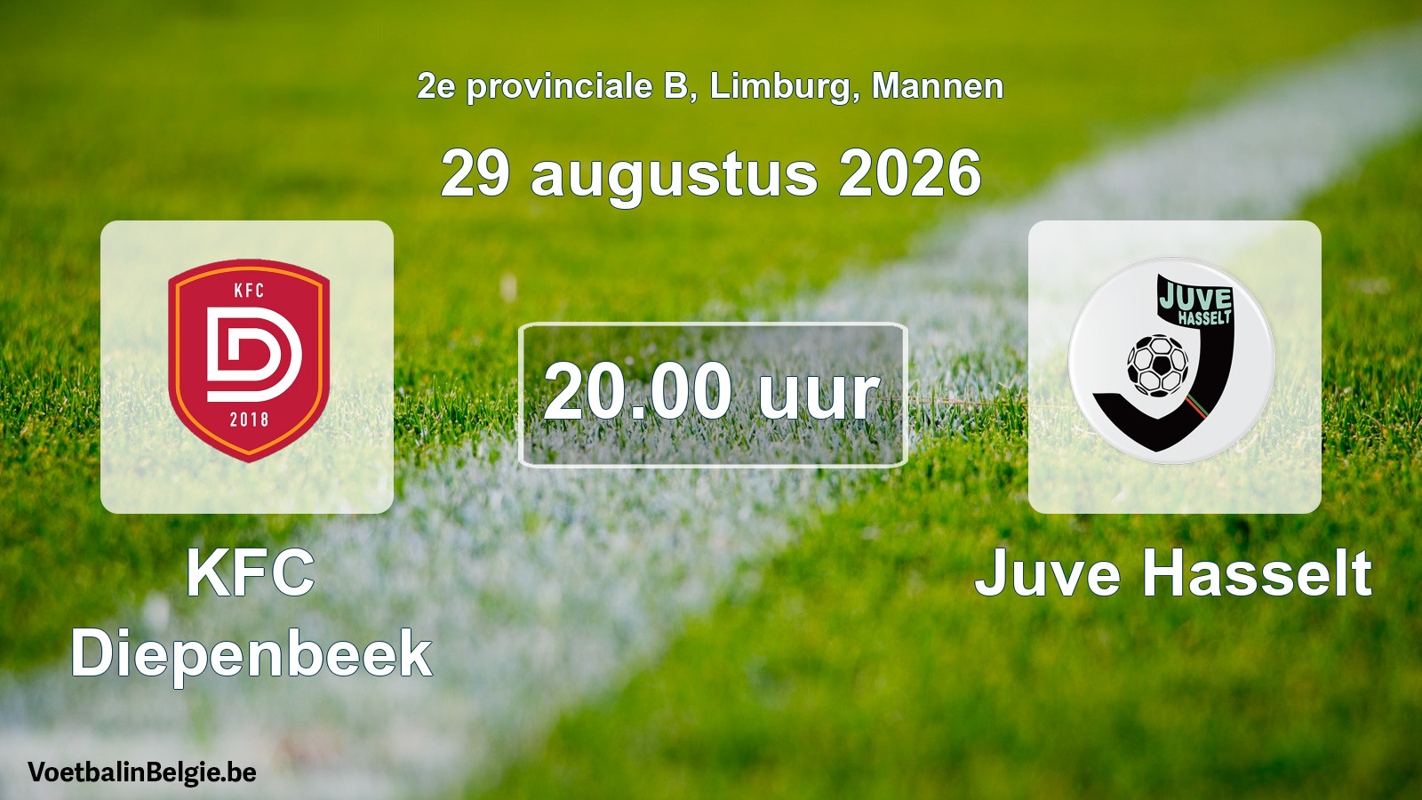Geplande wedstrijd mannenvoetbal: KFC Diepenbeek - Juve Hasselt (29 augustus 2026)