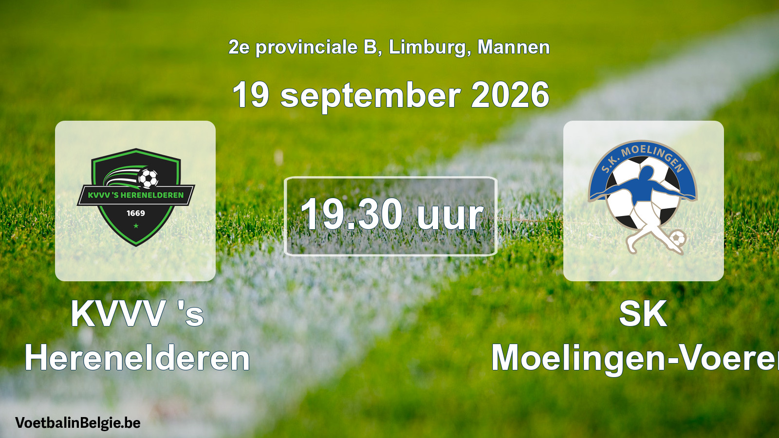 Scheduled match men football: KVVV 's Herenelderen - SK Moelingen-Voeren (19 September 2026)