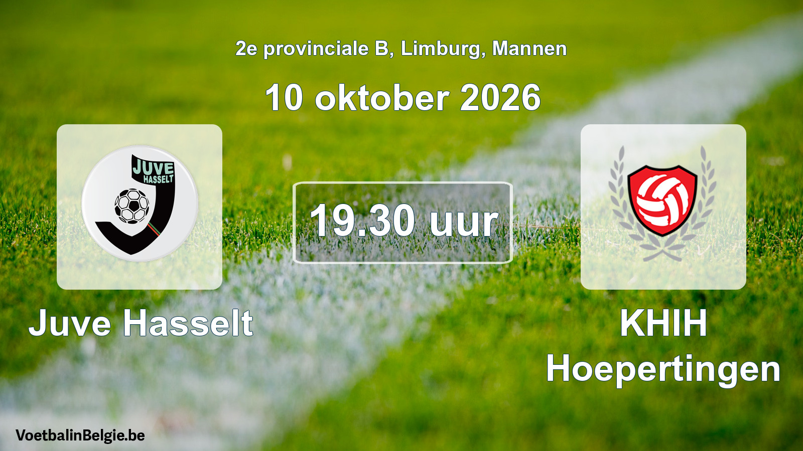 Geplande wedstrijd mannenvoetbal: Juve Hasselt - KHIH Hoepertingen (10 oktober 2026)
