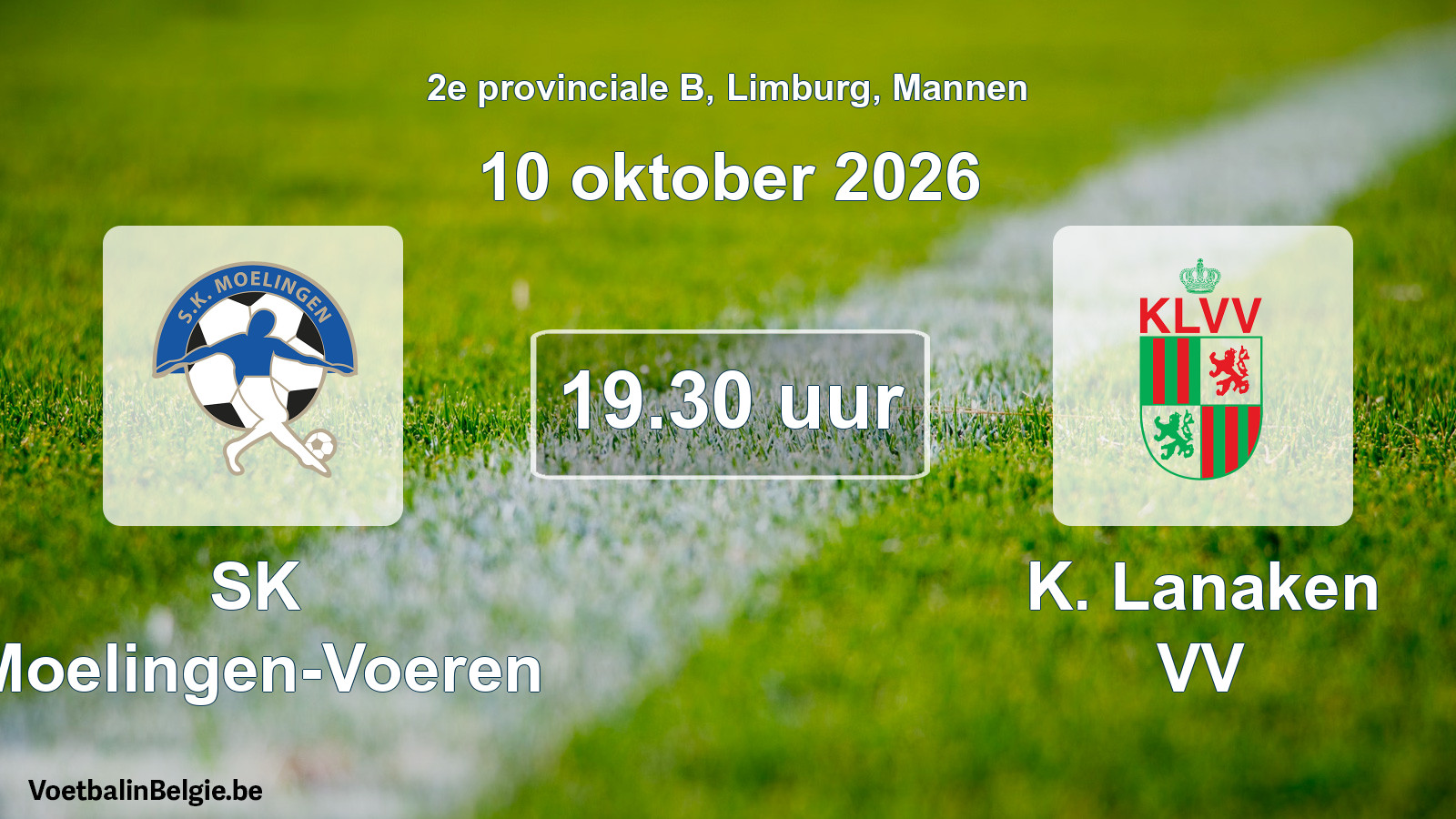 Geplande wedstrijd mannenvoetbal: SK Moelingen-Voeren - K. Lanaken VV (10 oktober 2026)