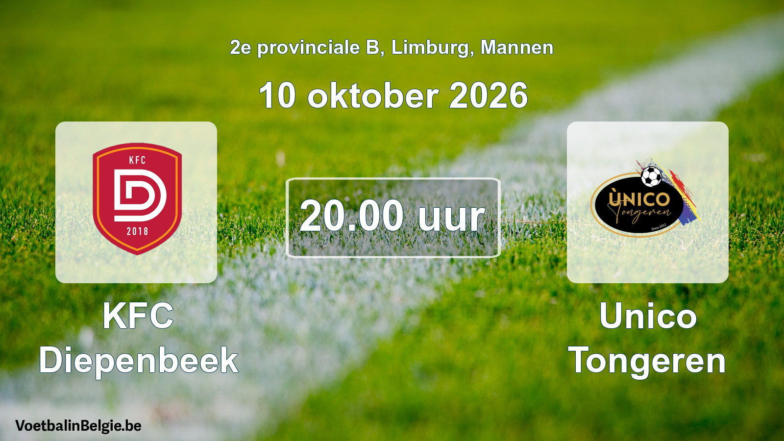 Geplande wedstrijd mannenvoetbal: KFC Diepenbeek - Unico Tongeren (10 oktober 2026)