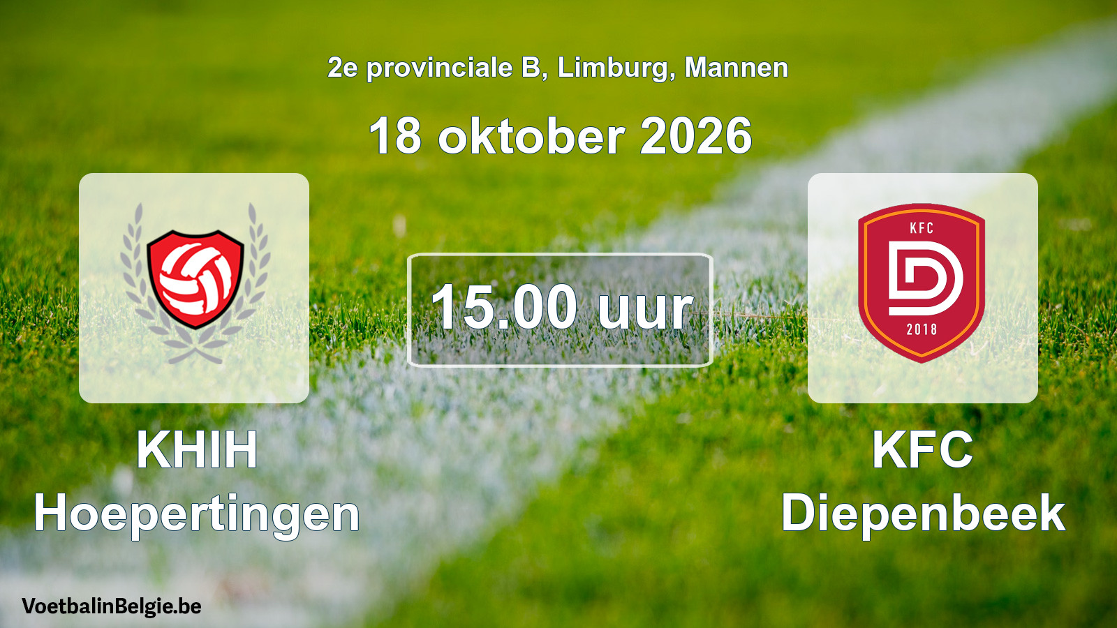 Geplande wedstrijd mannenvoetbal: KHIH Hoepertingen - KFC Diepenbeek (18 oktober 2026)