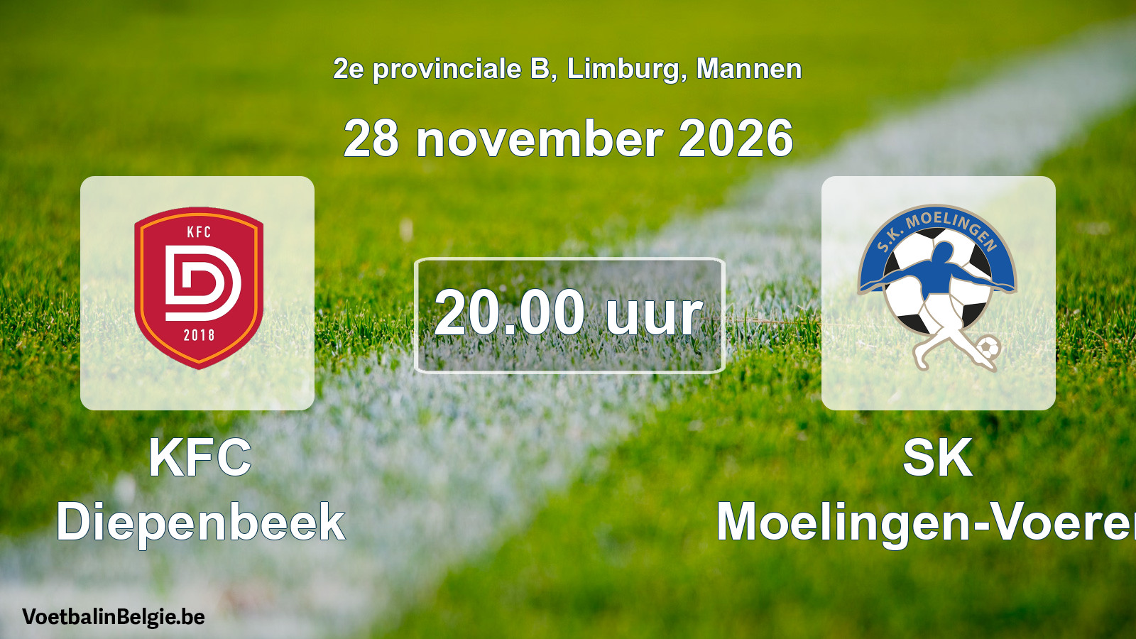 Geplande wedstrijd mannenvoetbal: KFC Diepenbeek - SK Moelingen-Voeren (28 november 2026)