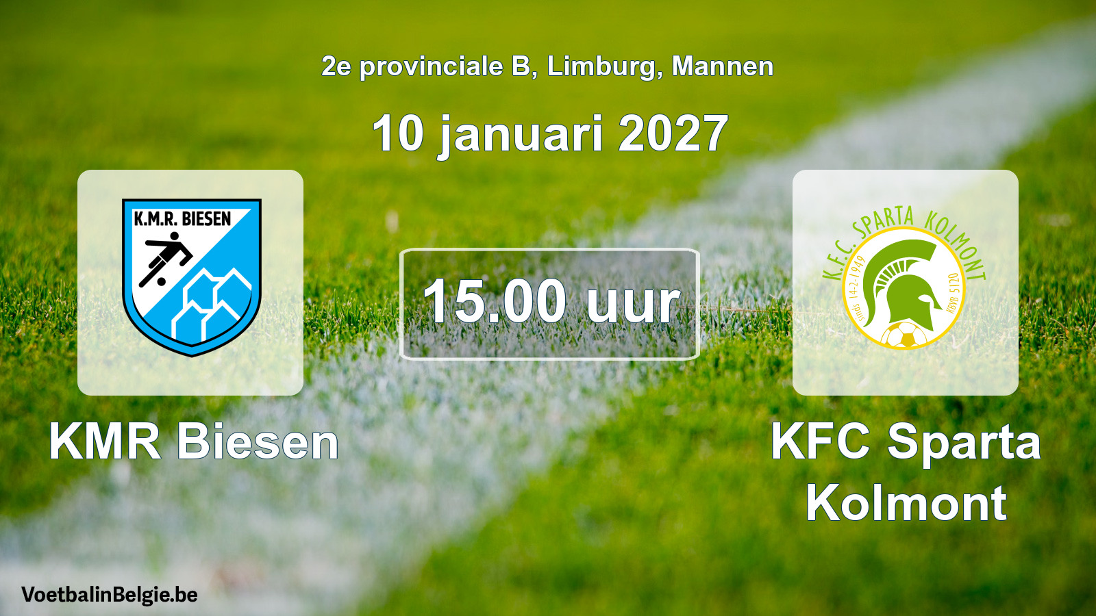 Geplande wedstrijd mannenvoetbal: KMR Biesen - KFC Sparta Kolmont (10 januari 2027)