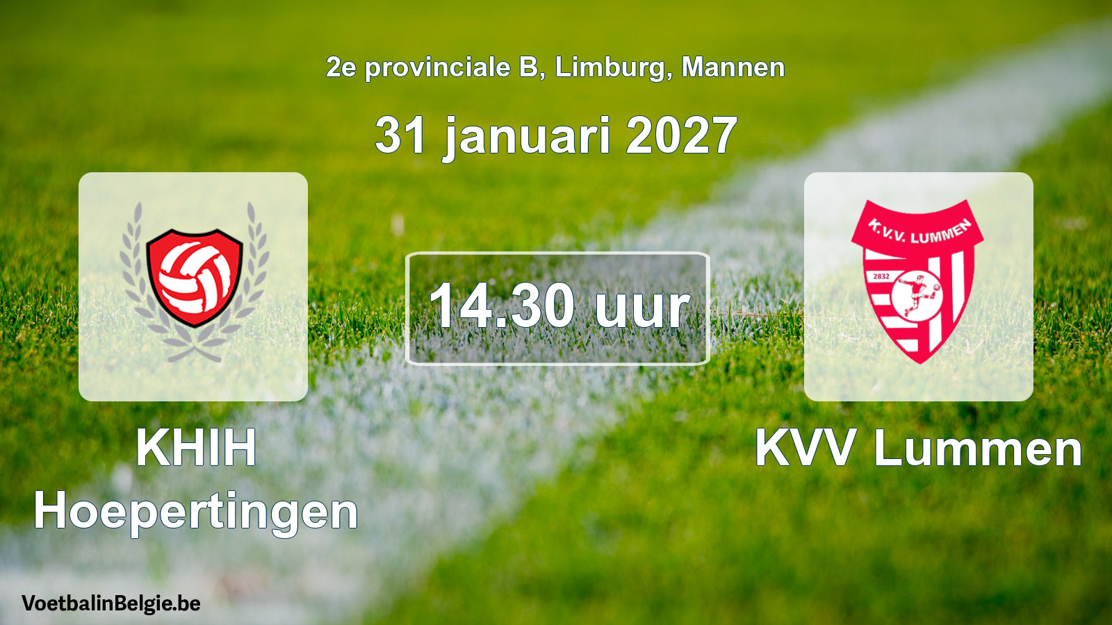 Scheduled match men football: KHIH Hoepertingen - KVV Lummen (31 January 2027)