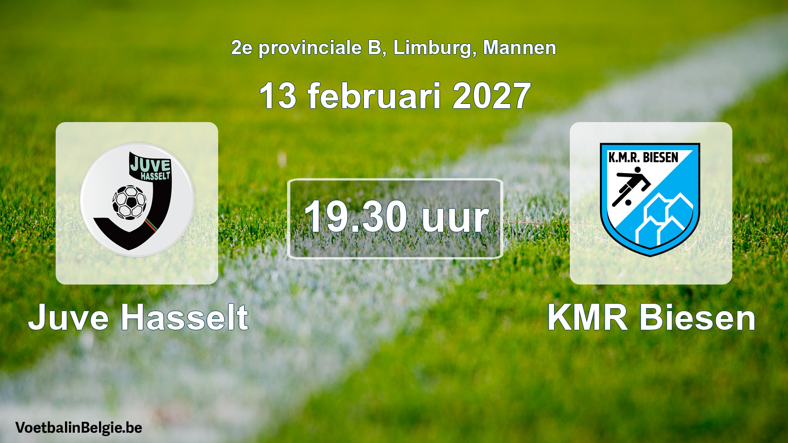 Geplande wedstrijd mannenvoetbal: Juve Hasselt - KMR Biesen (13 februari 2027)