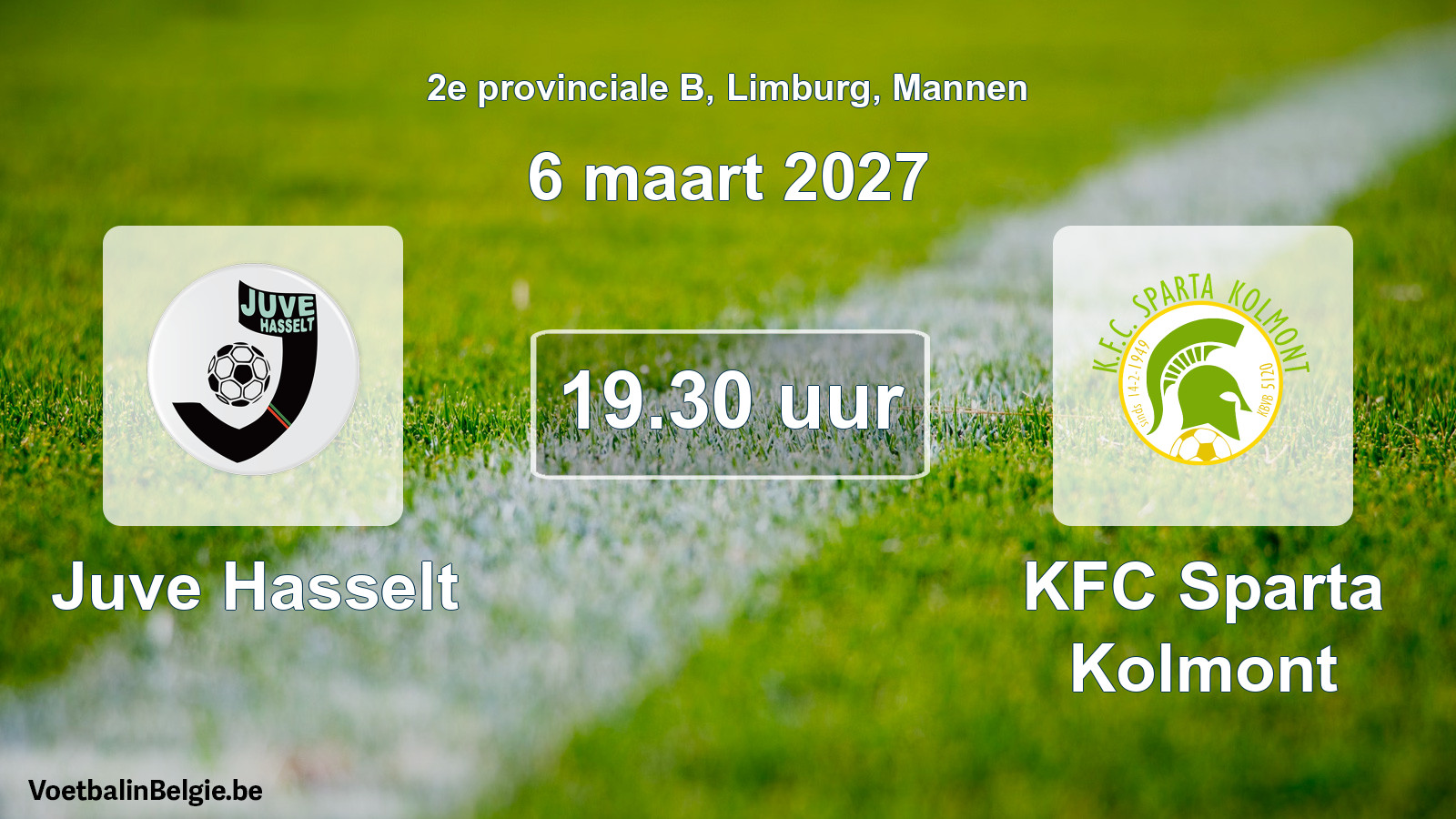 Geplande wedstrijd mannenvoetbal: Juve Hasselt - KFC Sparta Kolmont (6 maart 2027)