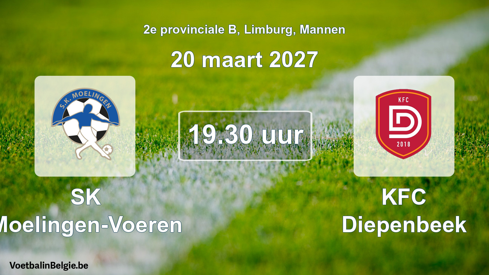 Geplande wedstrijd mannenvoetbal: SK Moelingen-Voeren - KFC Diepenbeek (20 maart 2027)
