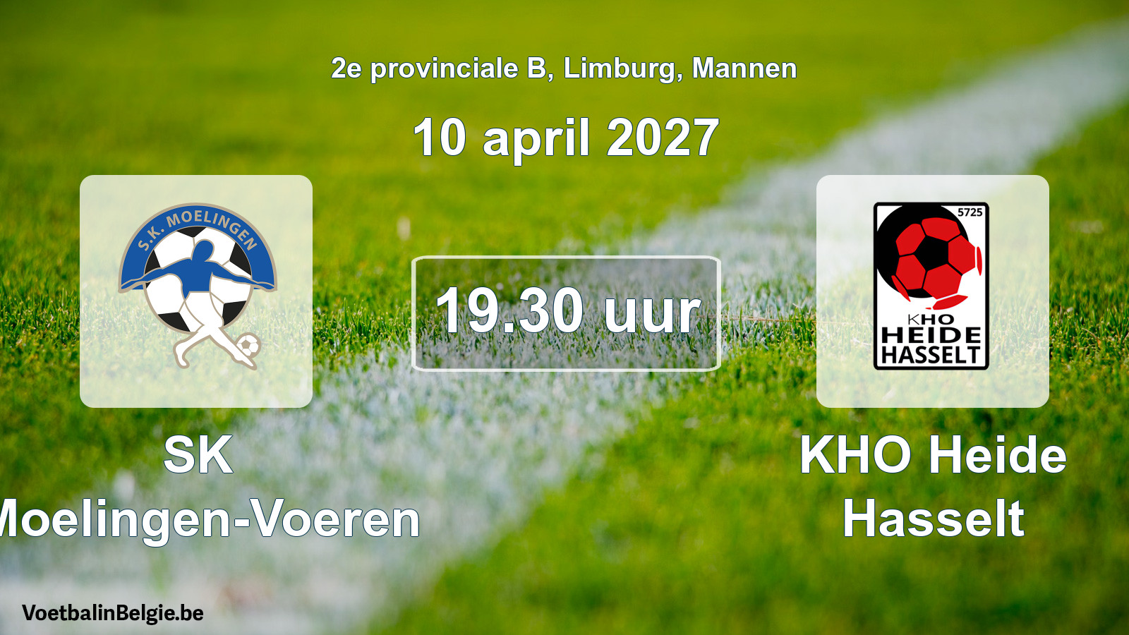 Geplande wedstrijd mannenvoetbal: SK Moelingen-Voeren - KHO Heide Hasselt (10 april 2027)