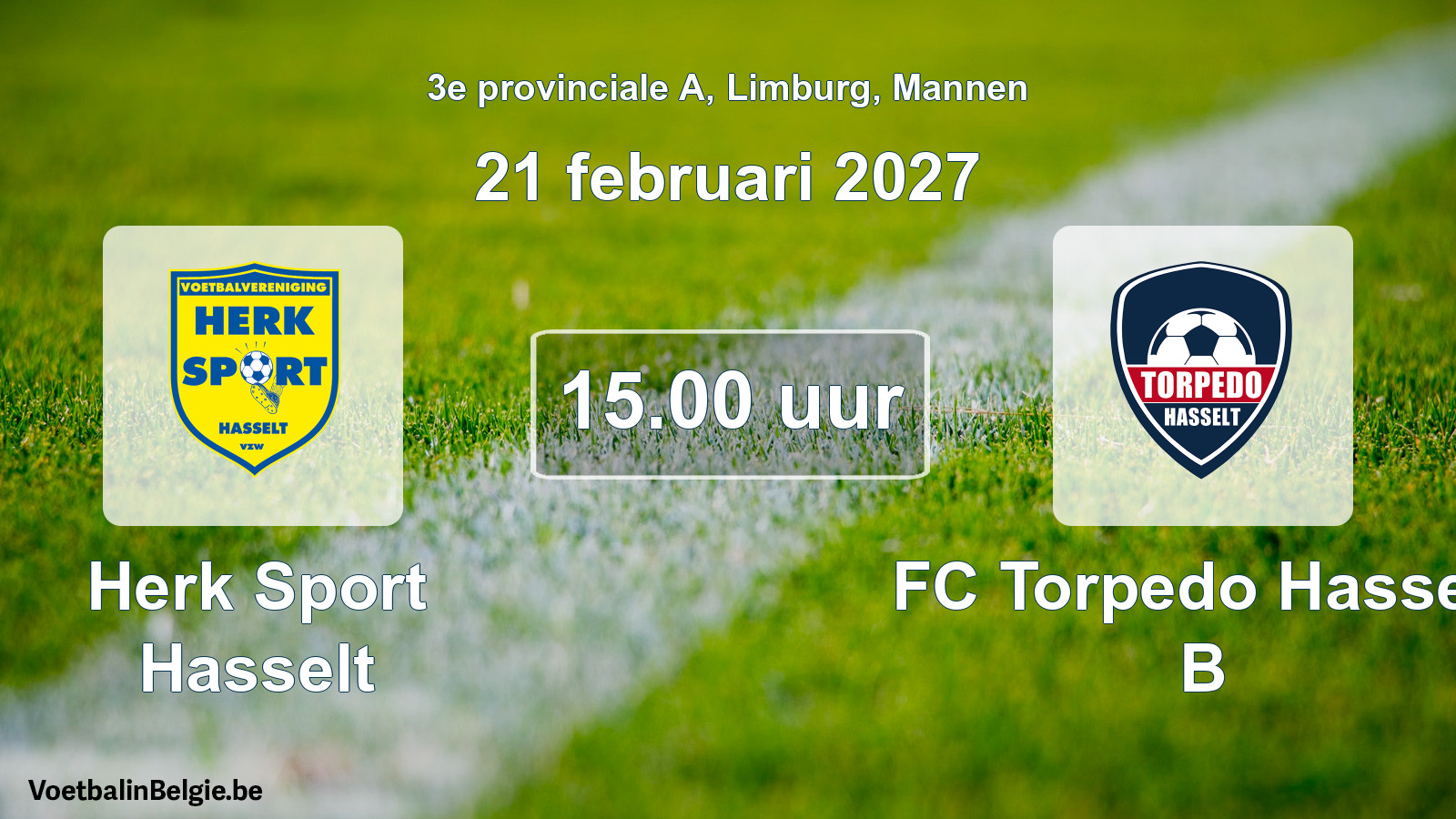 Geplande wedstrijd mannenvoetbal: Herk Sport Hasselt - FC Torpedo Hasselt B (21 februari 2027)