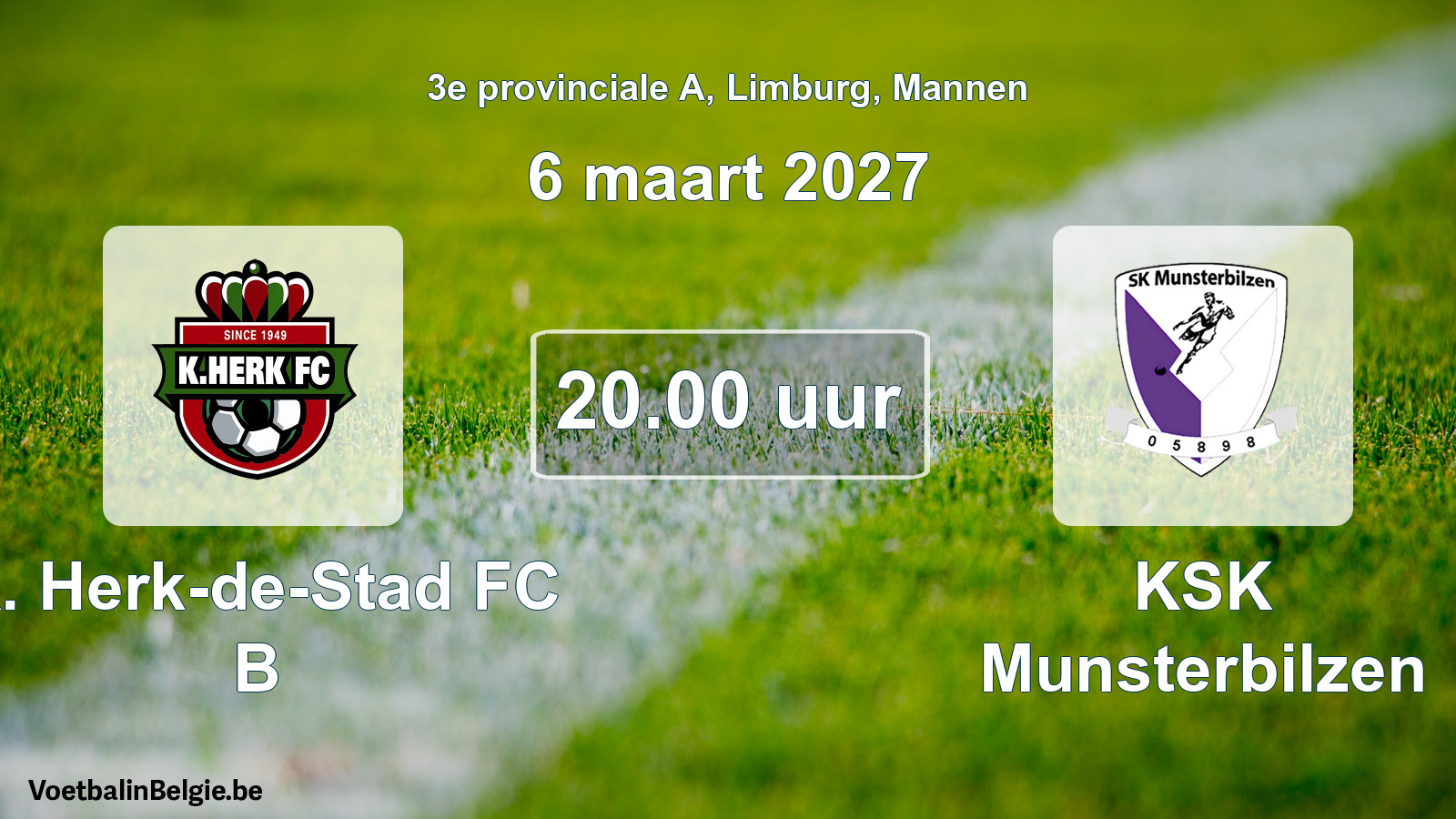 Geplantes Spiel männer-Fußball: K. Herk-de-Stad FC B - KSK Munsterbilzen (6 März 2027)