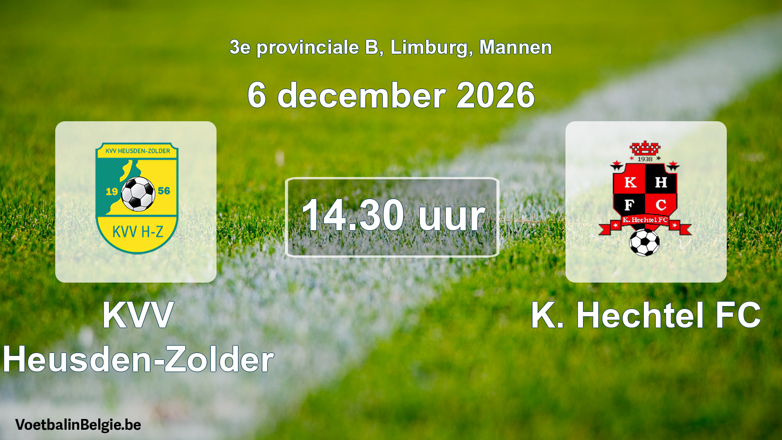 Geplande wedstrijd mannenvoetbal: KVV Heusden-Zolder - K. Hechtel FC (6 december 2026)