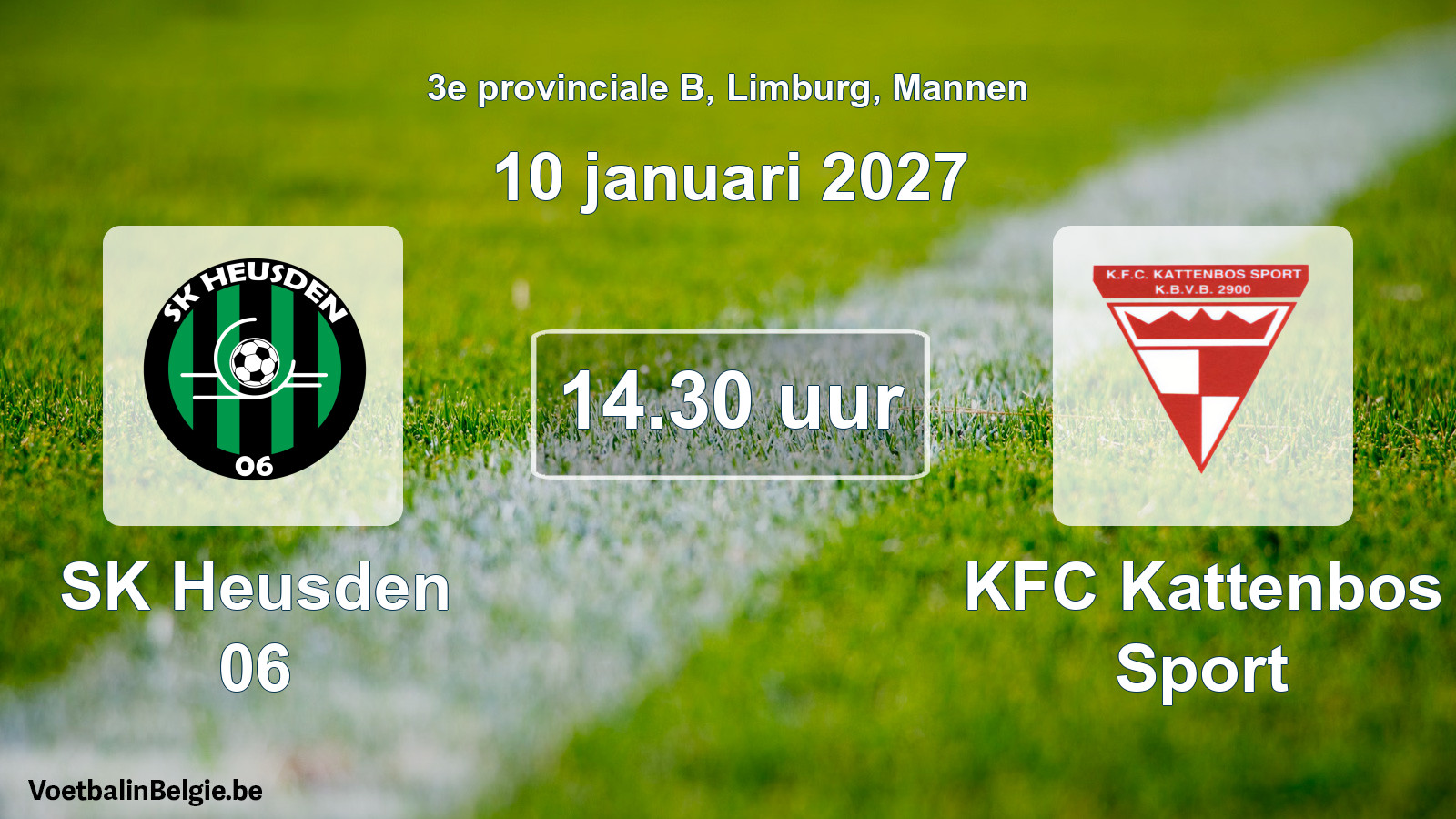 Geplande wedstrijd mannenvoetbal: SK Heusden 06 - KFC Kattenbos Sport (10 januari 2027)
