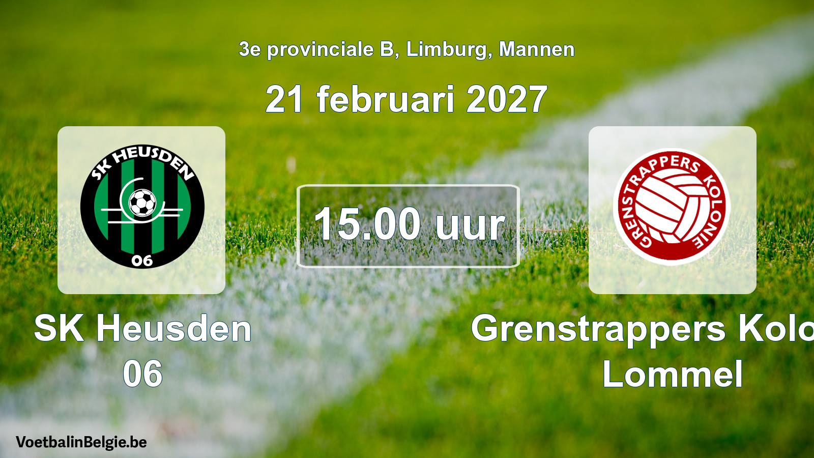 Geplande wedstrijd mannenvoetbal: SK Heusden 06 - Grenstrappers Kolonie Lommel (21 februari 2027)