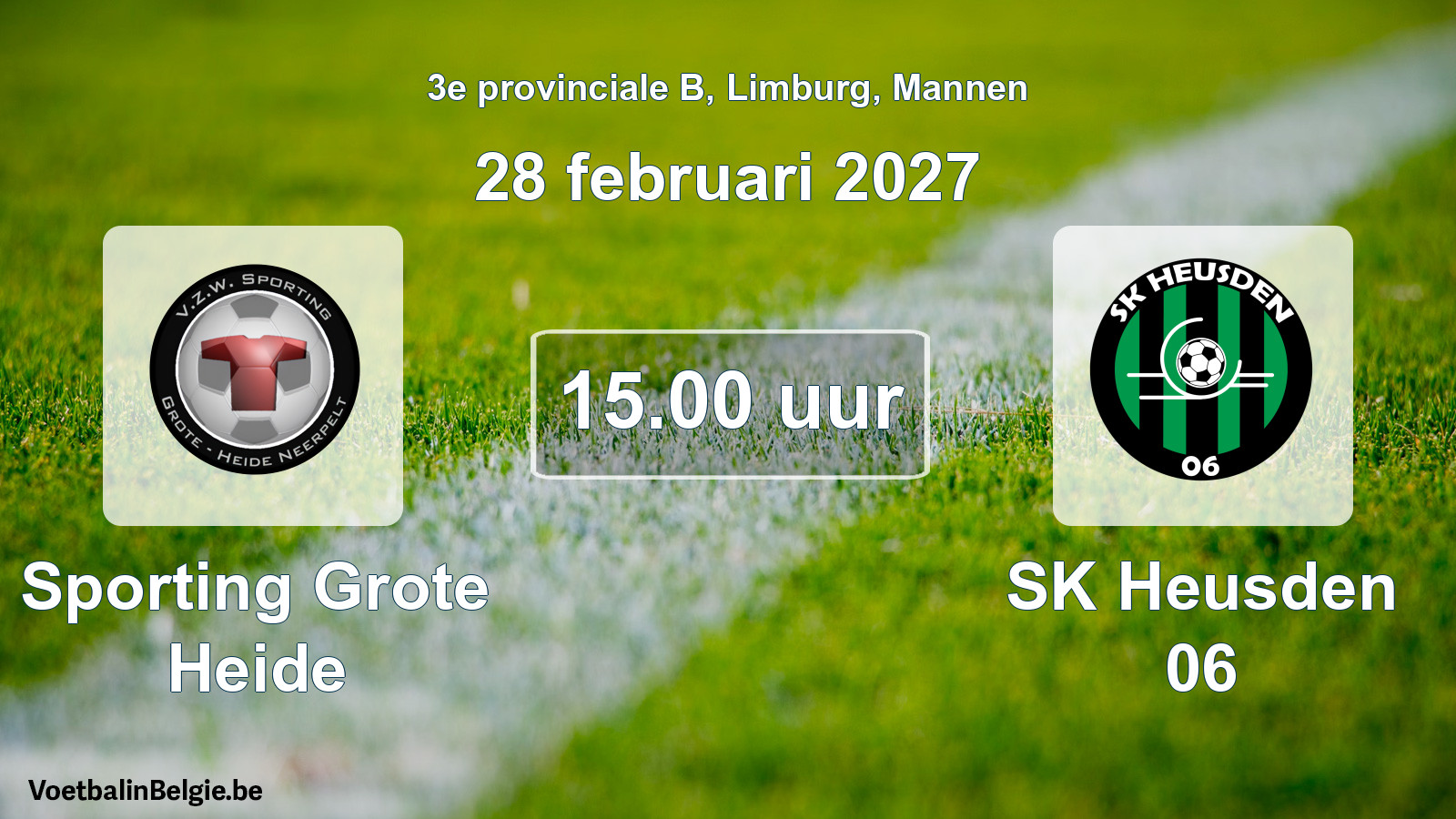 Geplande wedstrijd mannenvoetbal: Sporting Grote Heide - SK Heusden 06 (28 februari 2027)
