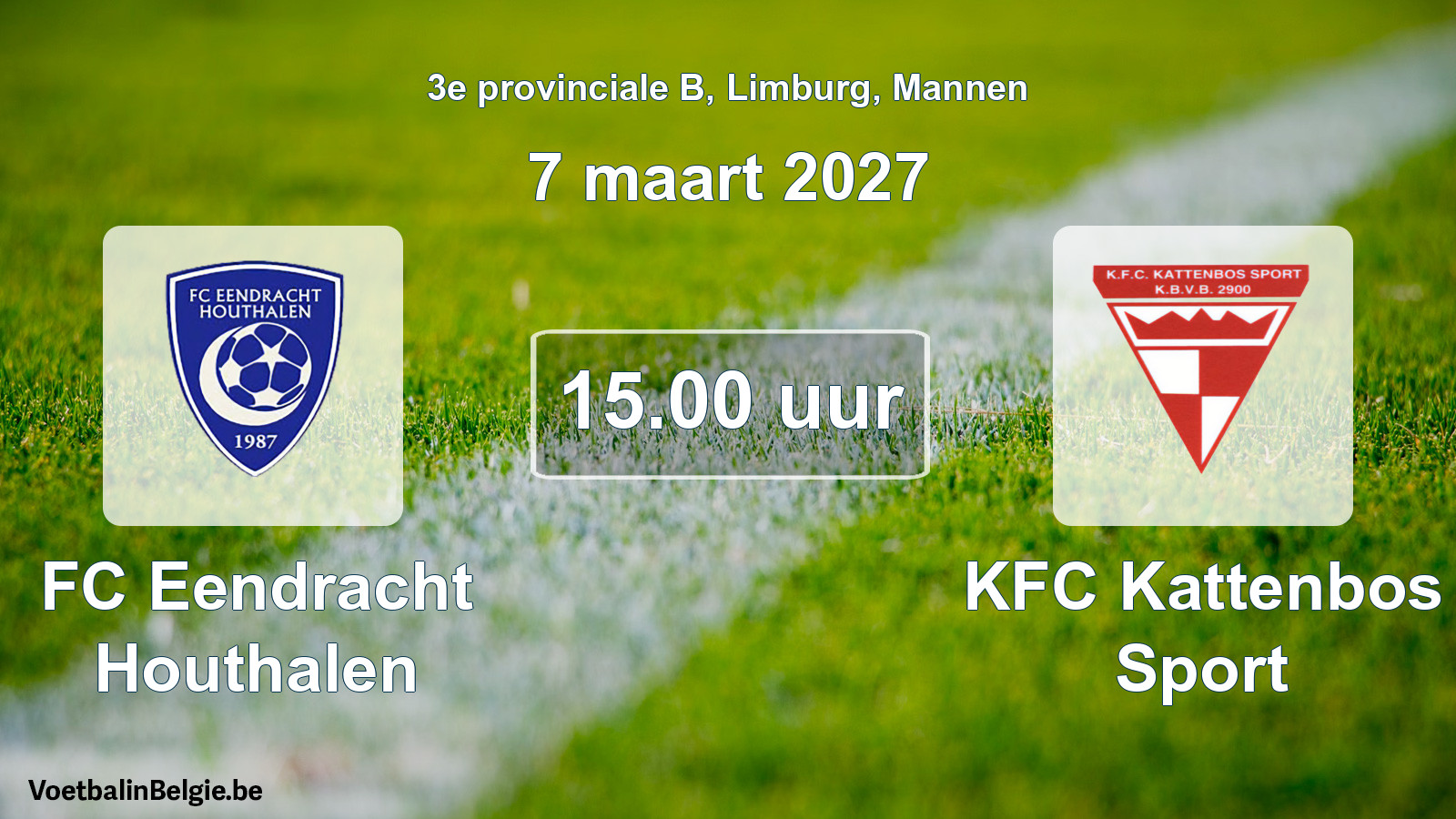 Geplande wedstrijd mannenvoetbal: FC Eendracht Houthalen - KFC Kattenbos Sport (7 maart 2027)