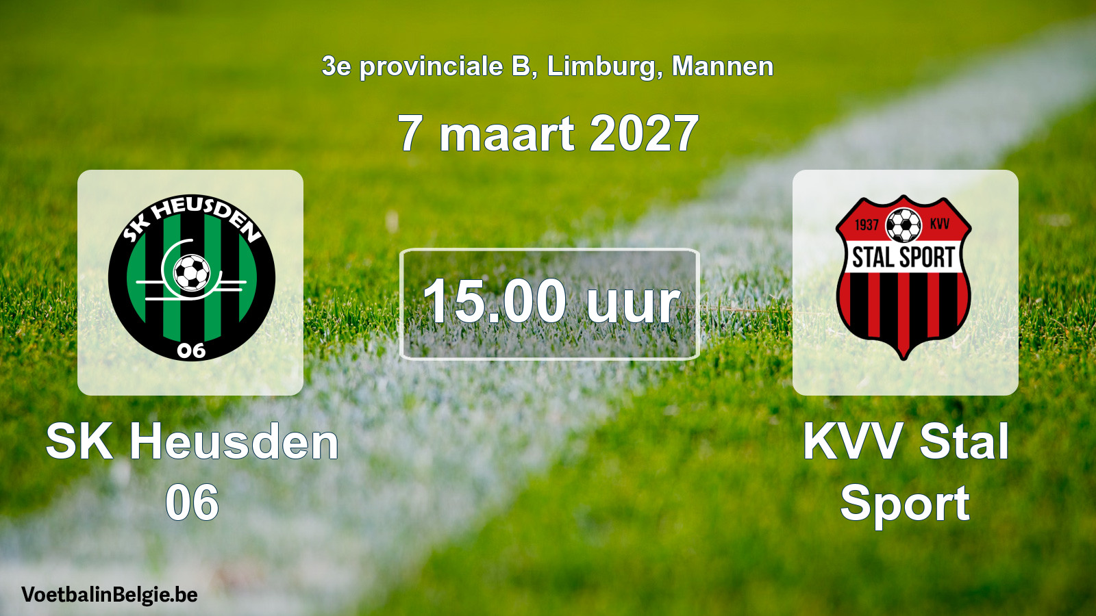 Geplande wedstrijd mannenvoetbal: SK Heusden 06 - KVV Stal Sport (7 maart 2027)