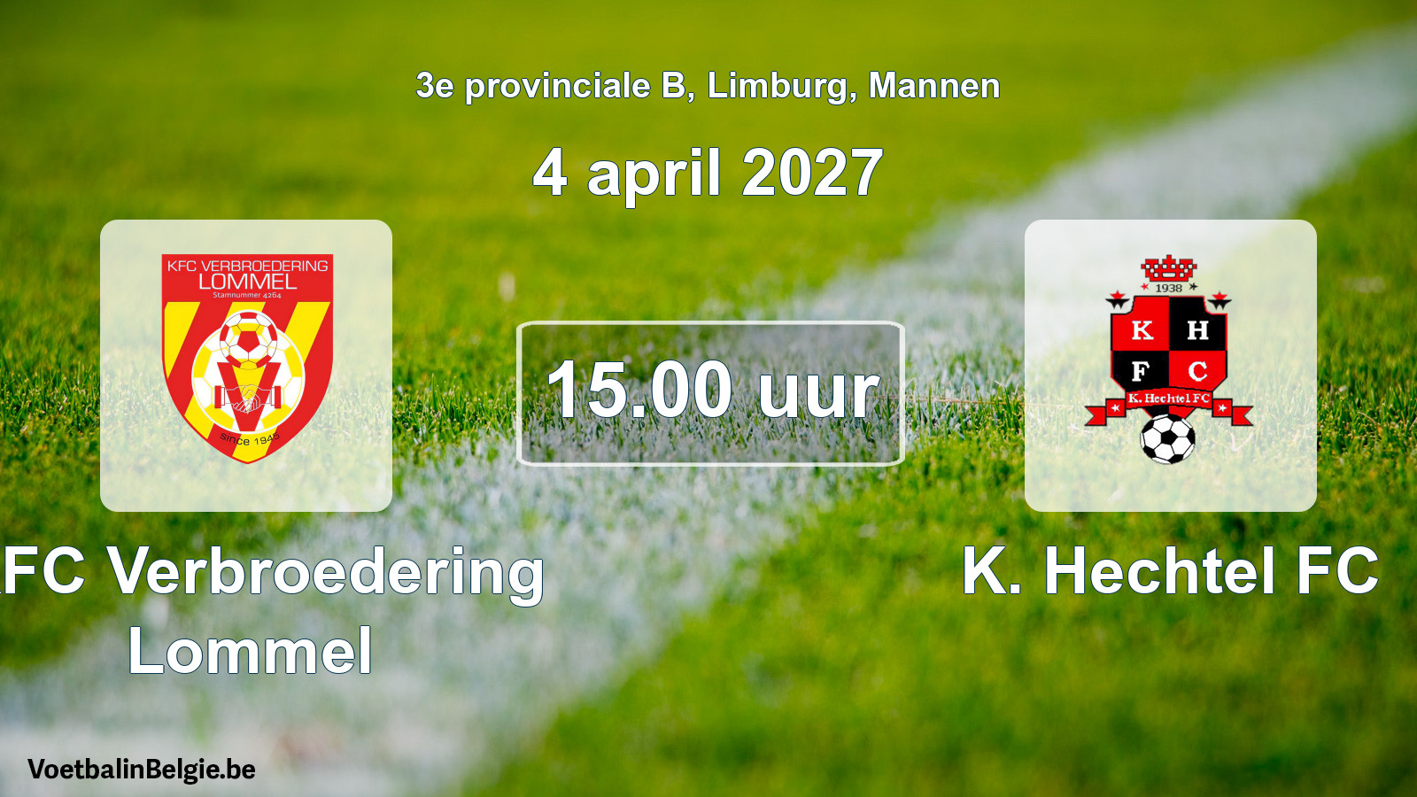Geplande wedstrijd mannenvoetbal: KFC Verbroedering Lommel - K. Hechtel FC (4 april 2027)