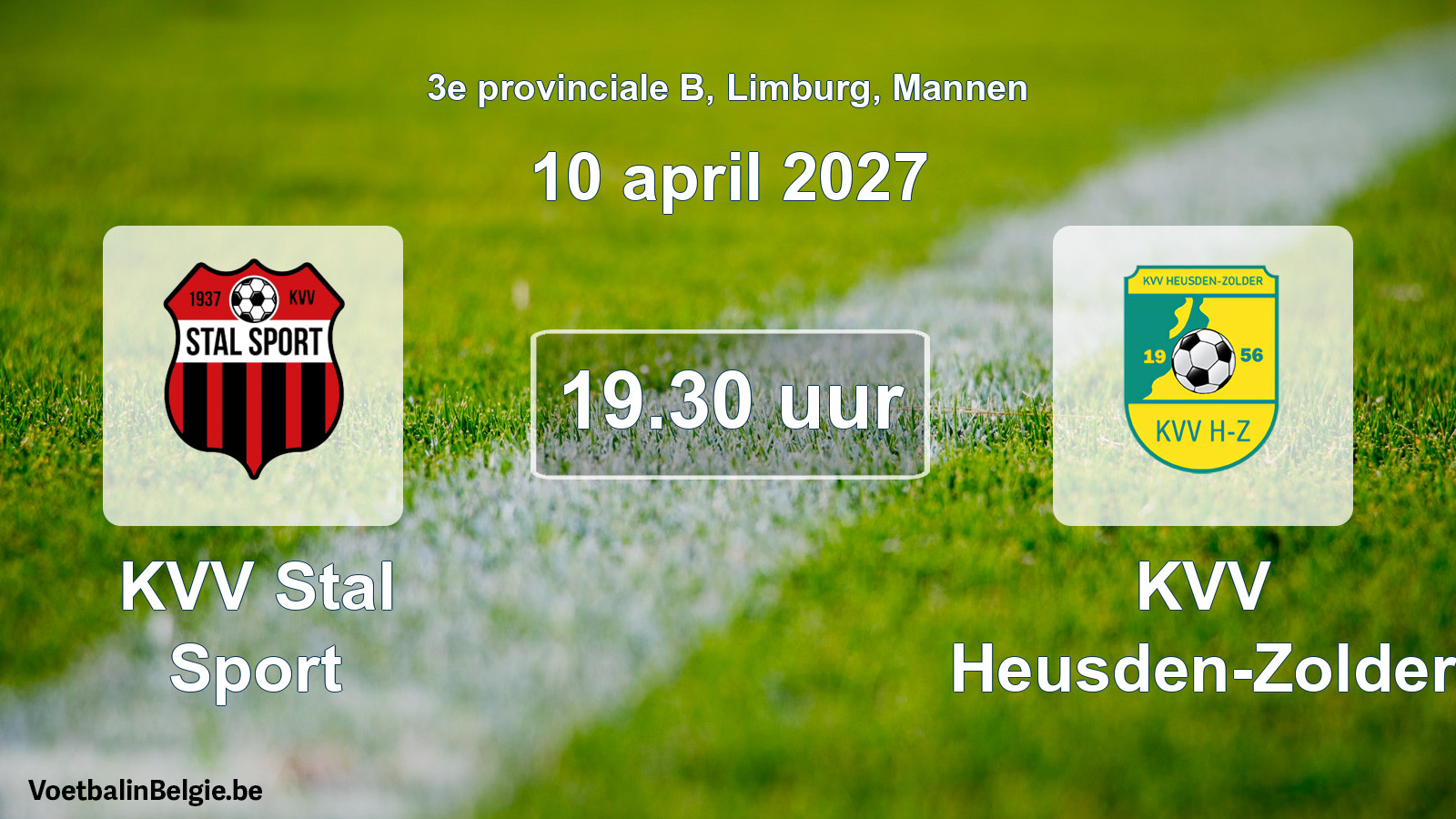 Geplande wedstrijd mannenvoetbal: KVV Stal Sport - KVV Heusden-Zolder (10 april 2027)