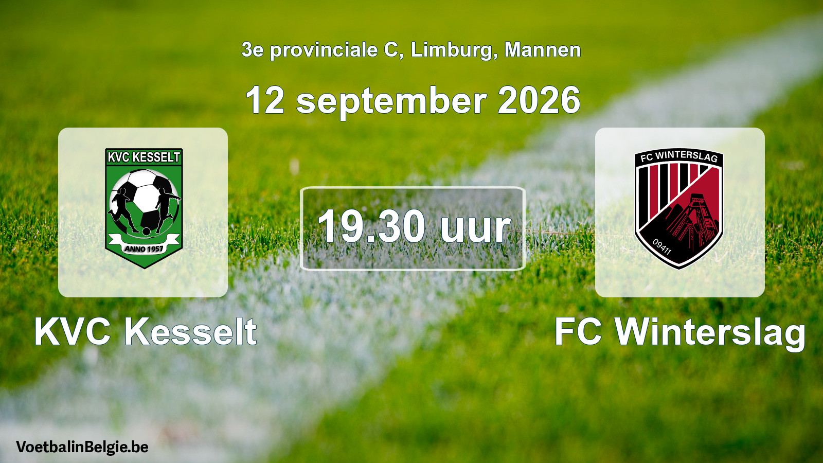 Scheduled match men football: KVC Kesselt - FC Winterslag (12 September 2026)