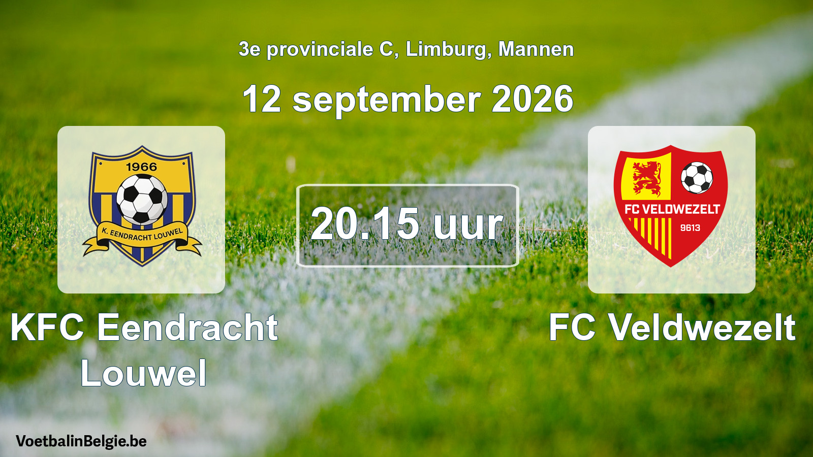 Geplande wedstrijd mannenvoetbal: KFC Eendracht Louwel - FC Veldwezelt (12 september 2026)