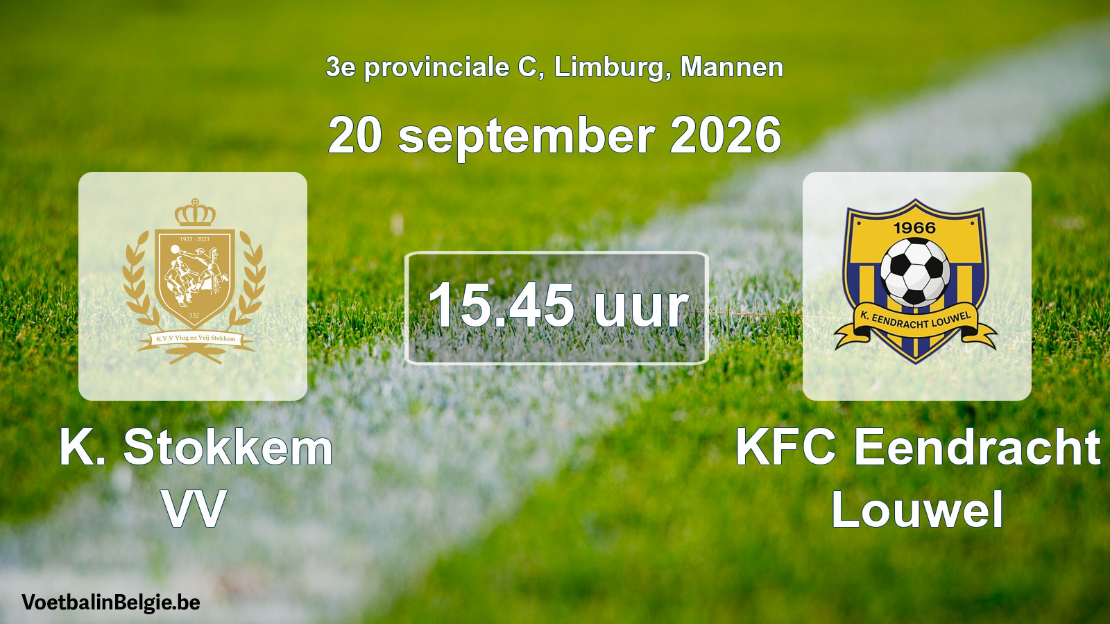 Scheduled match men football: K. Stokkem VV - KFC Eendracht Louwel (20 September 2026)