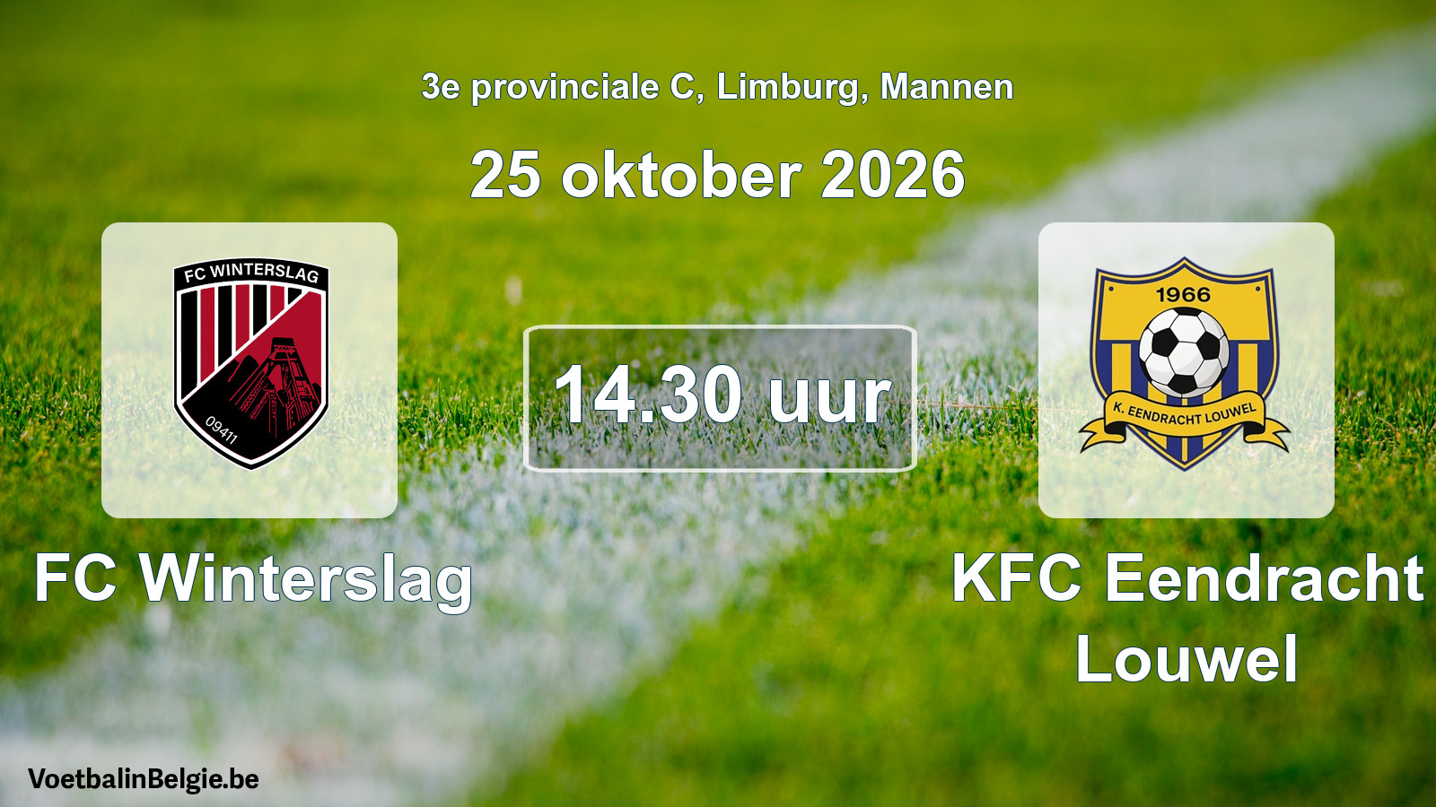 Geplande wedstrijd mannenvoetbal: FC Winterslag - KFC Eendracht Louwel (25 oktober 2026)